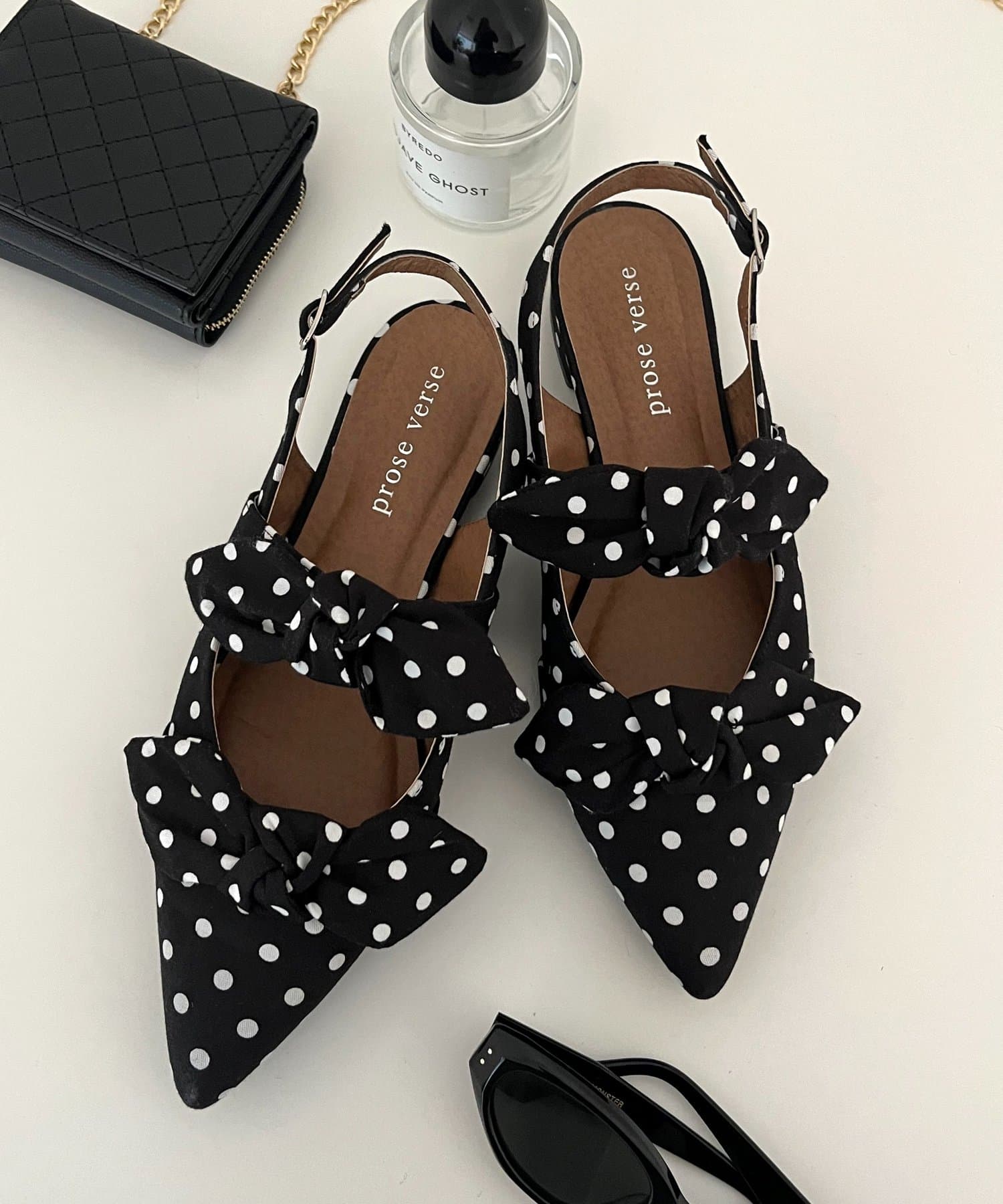 prose verse(プロズヴェール) Wストラップリボンミュール