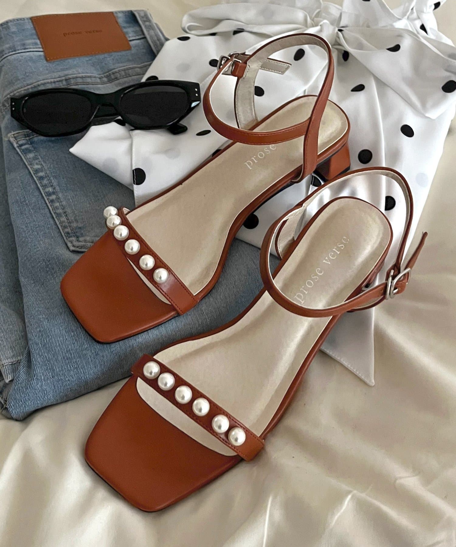 prose verse(プロズヴェール) パールヒールサンダル