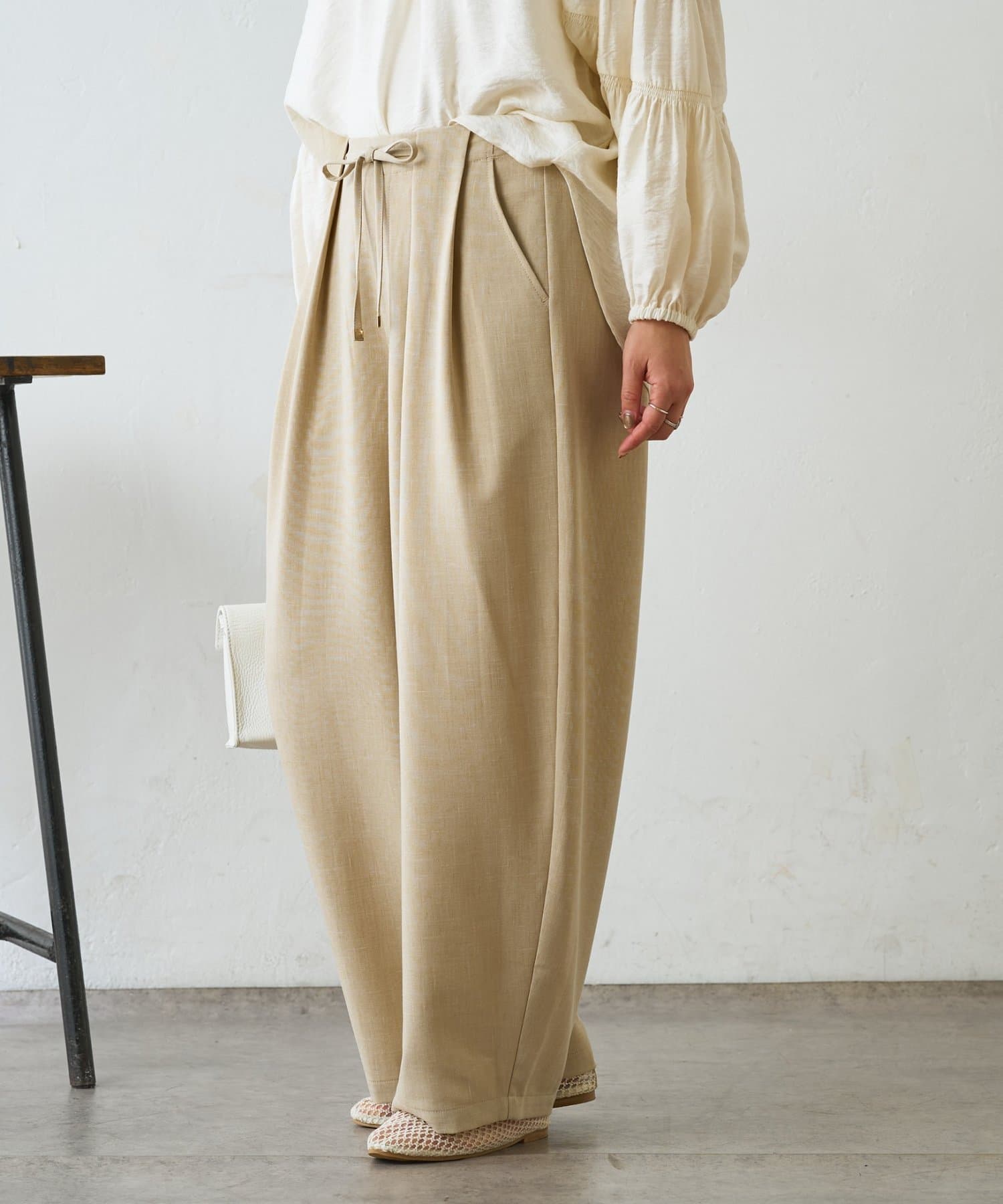 Jena　espace merveilleux(ジェナ　エスパスメルヴェイユ) リボンタックワイドパンツ