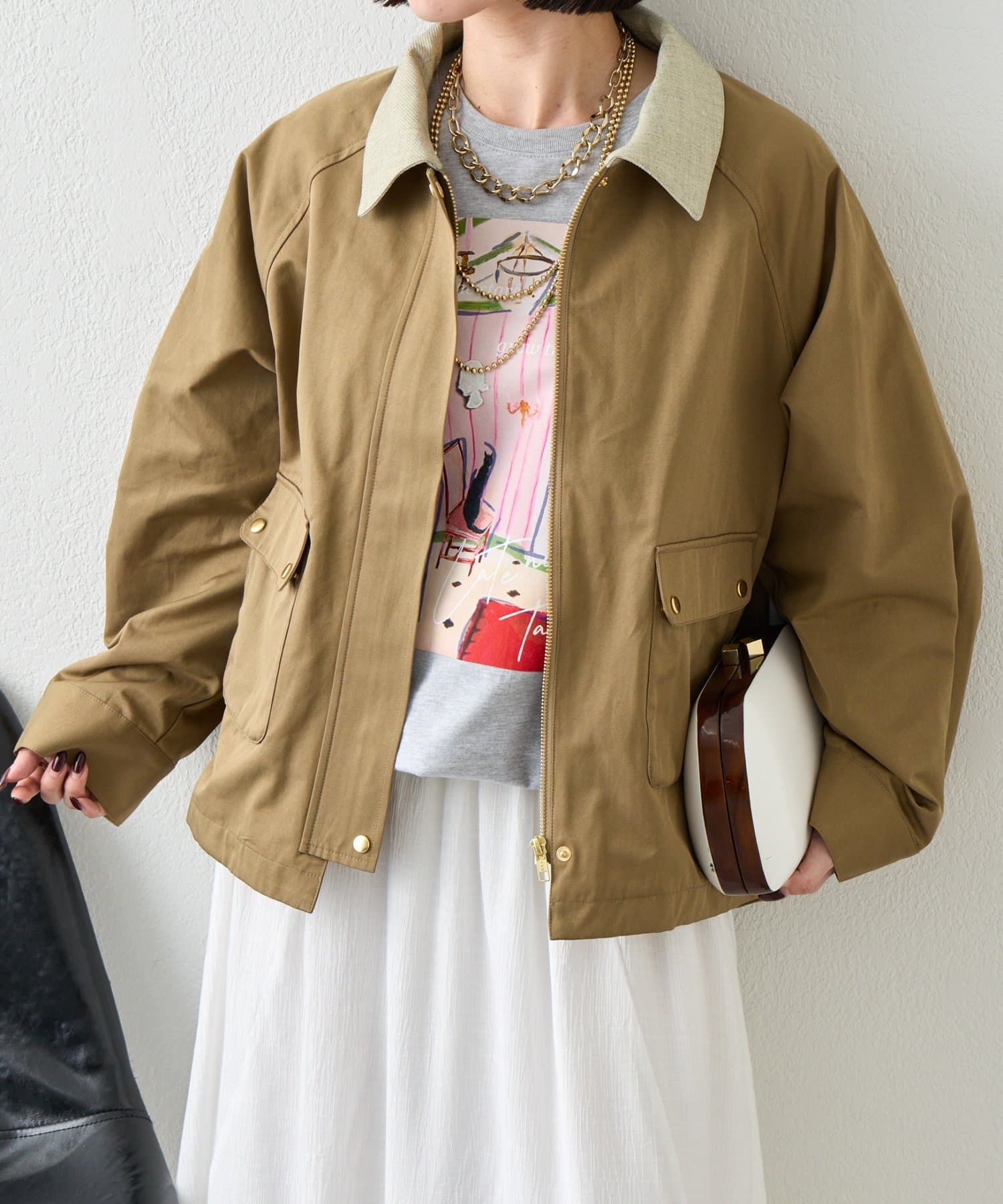 Jena　espace merveilleux(ジェナ　エスパスメルヴェイユ) 襟切替バックタックJK