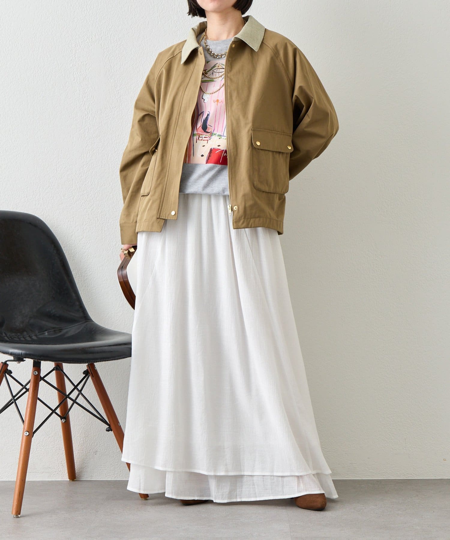 Jena　espace merveilleux(ジェナ　エスパスメルヴェイユ) 襟切替バックタックJK