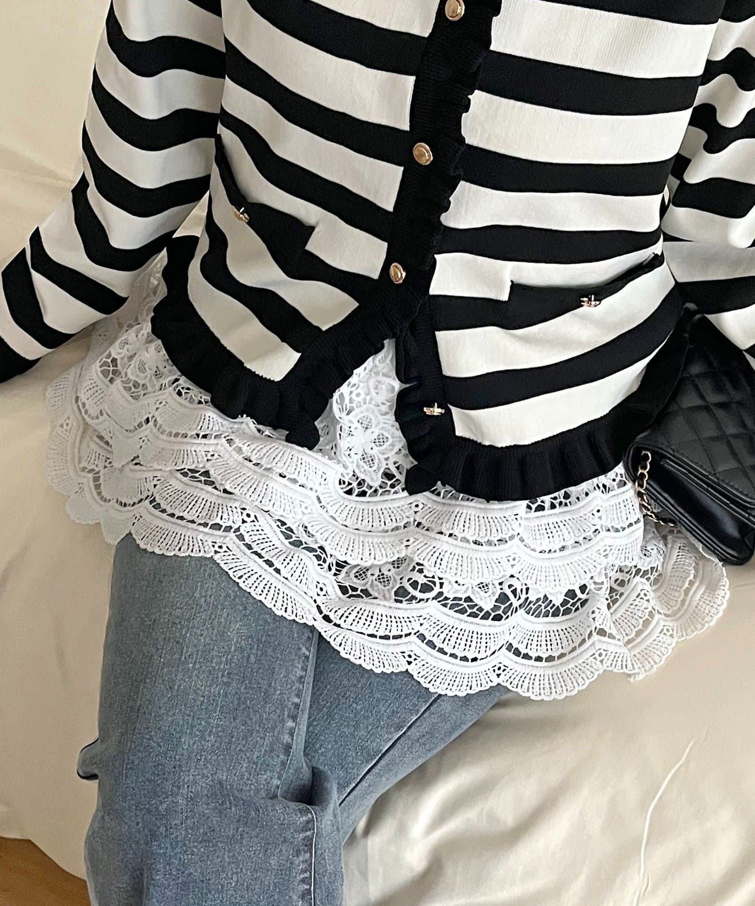 prose verse(プロズヴェール) フラワーレースレイヤードミニスカート