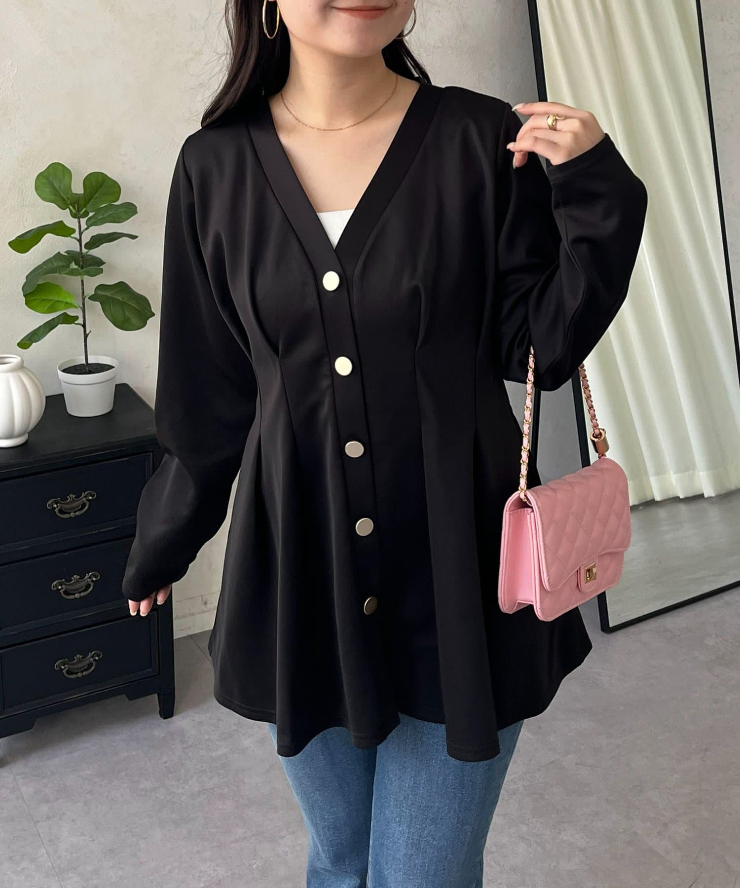 prose verse(プロズヴェール) ウエストタックカットカーディガン