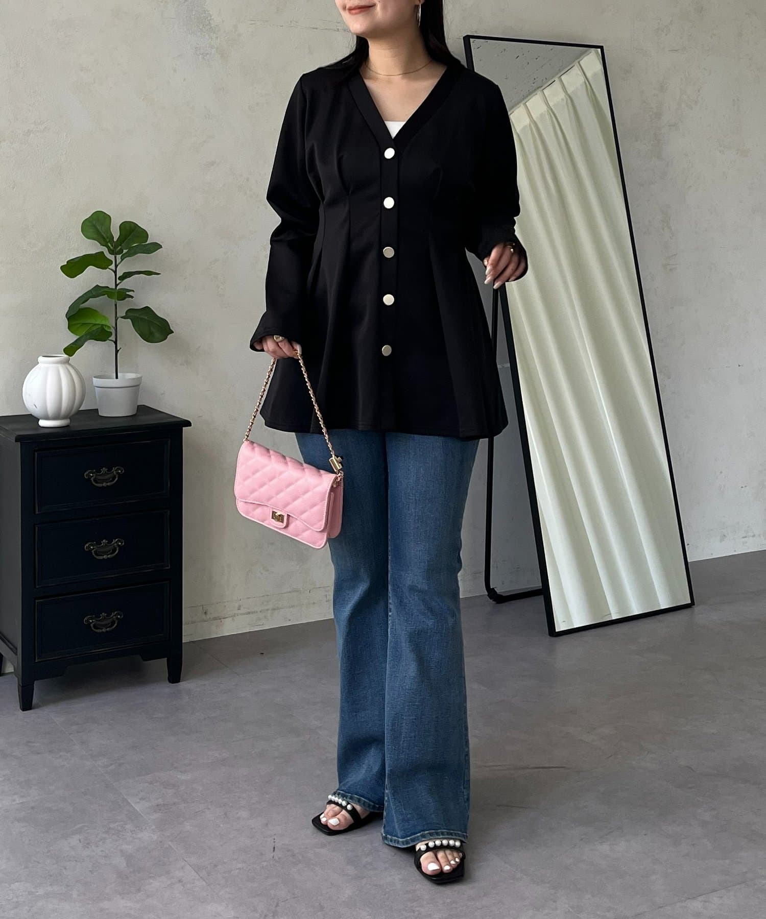 prose verse(プロズヴェール) ウエストタックカットカーディガン