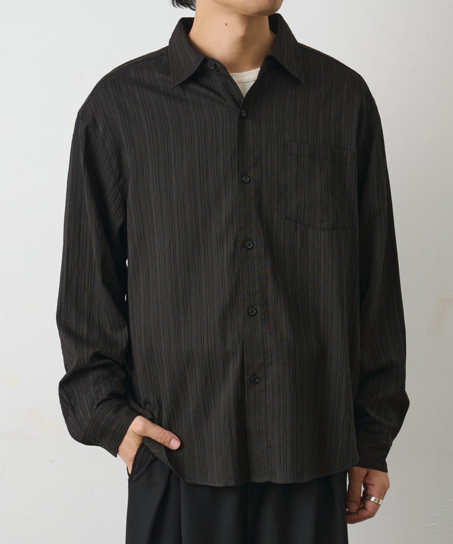 COLONY 2139(コロニー トゥーワンスリーナイン) 楊柳ストライプ長袖シャツ