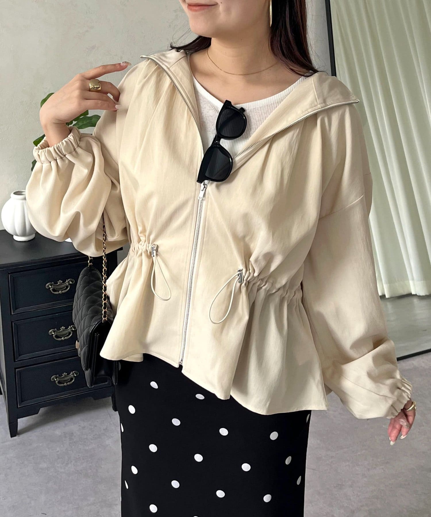 prose verse(プロズヴェール) 【UVカット】バックヨークドロストペプラムマウンテンパーカー