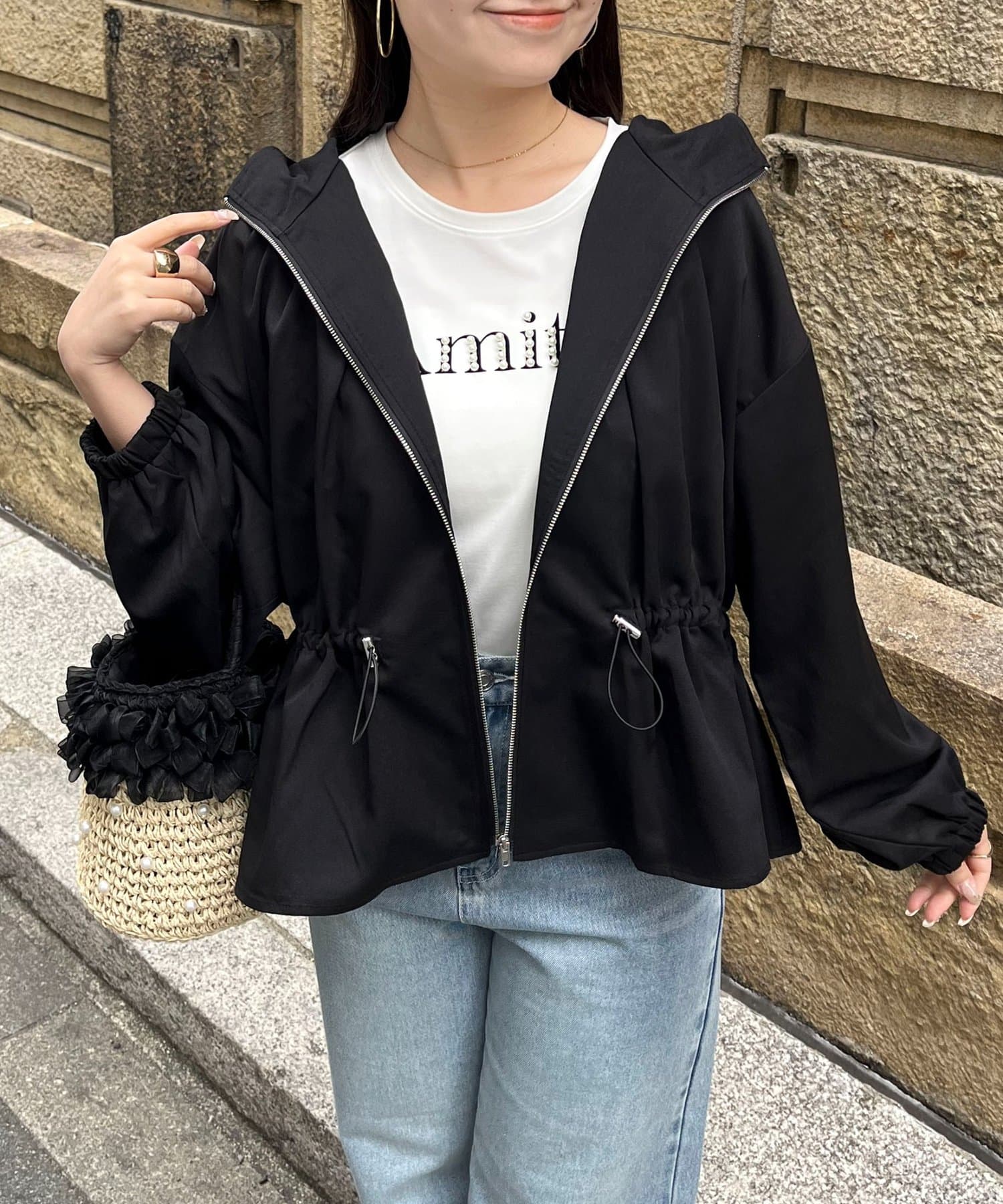 prose verse(プロズヴェール) 【UVカット】バックヨークドロストペプラムマウンテンパーカー