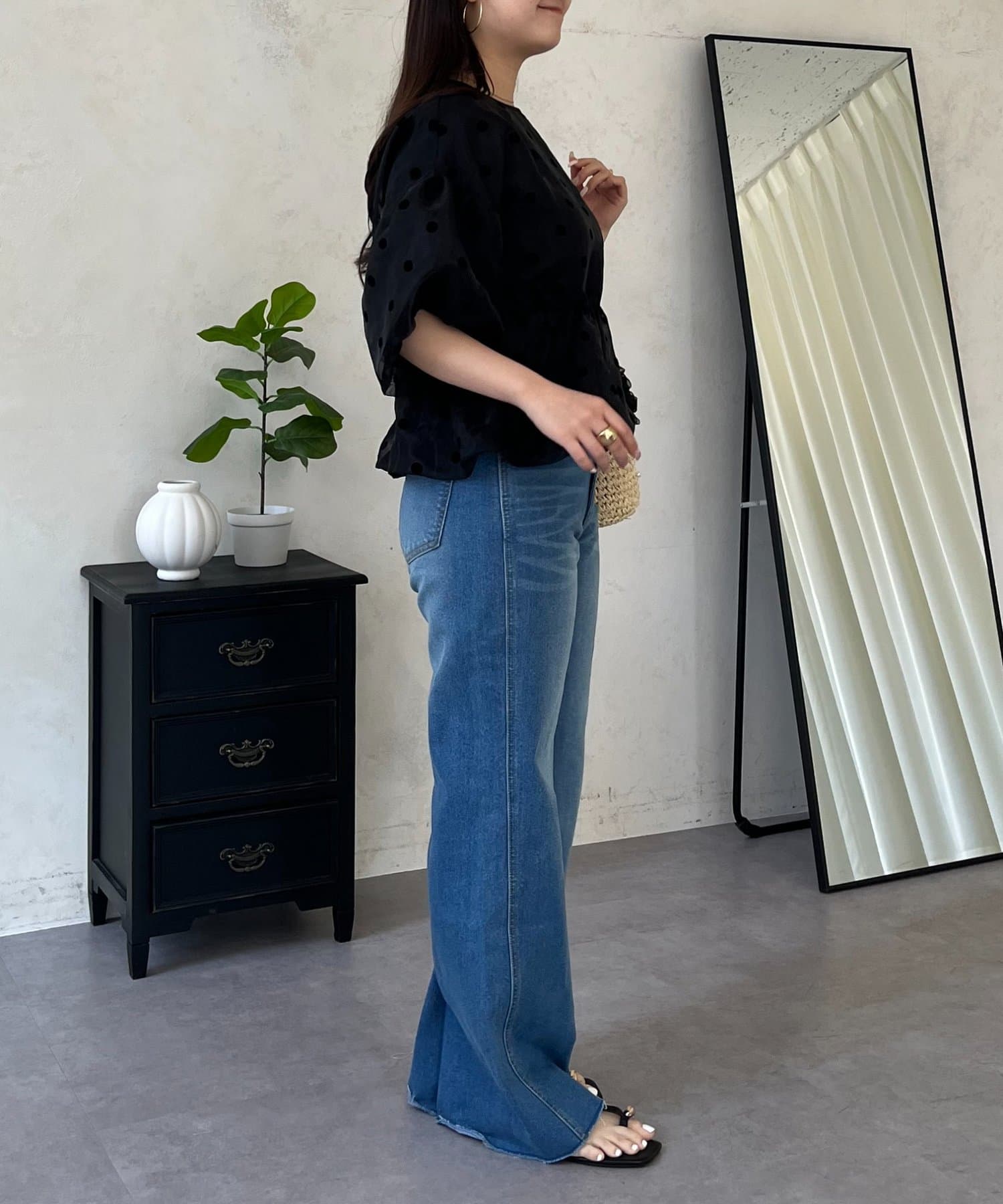 prose verse(プロズヴェール) シアードットバルーンペプラムブラウス