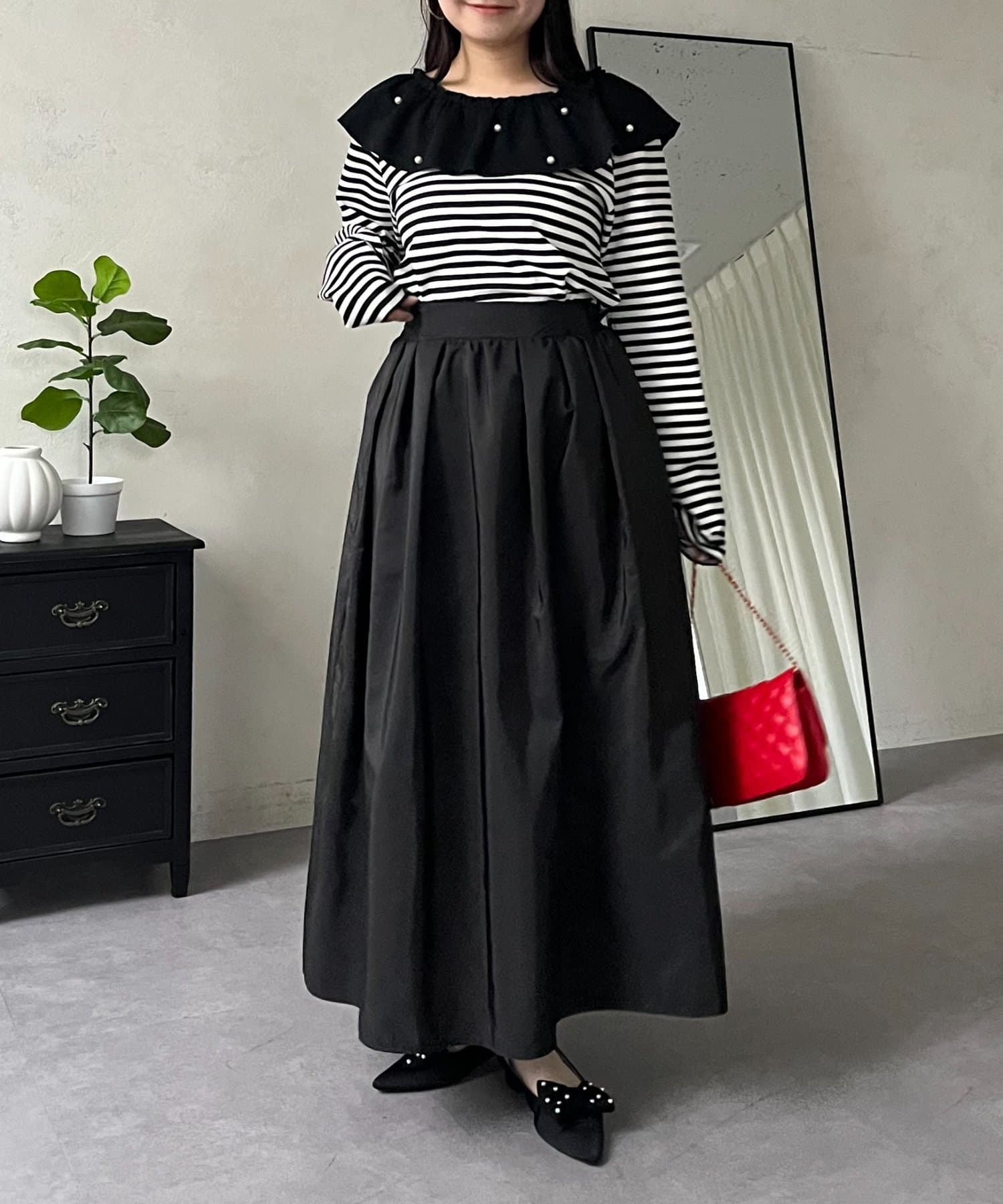 prose verse(プロズヴェール) ボリュームタフタフレアスカート