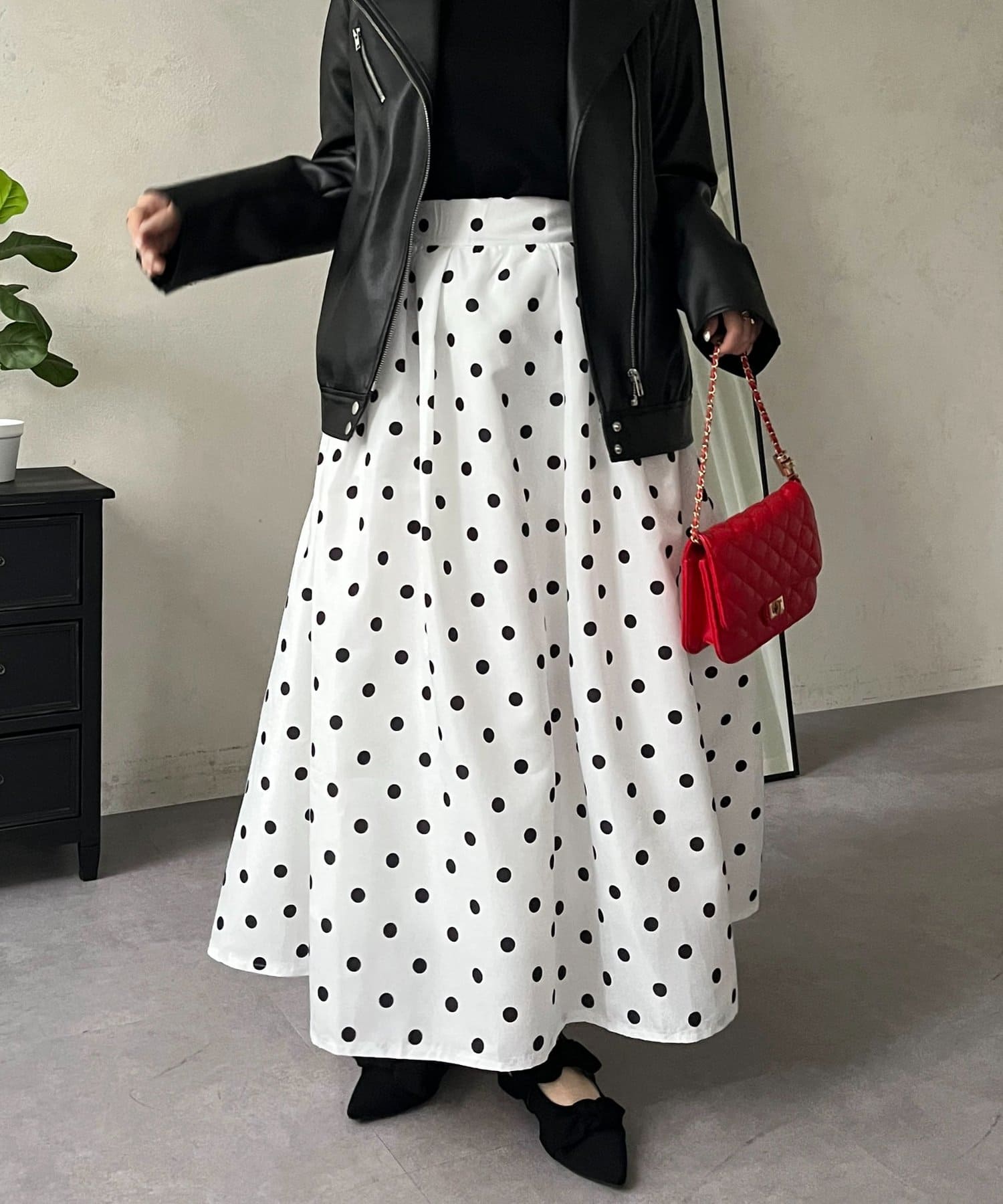 prose verse(プロズヴェール) 【ドット/ギンガム】ボリュームタフタフレアスカート