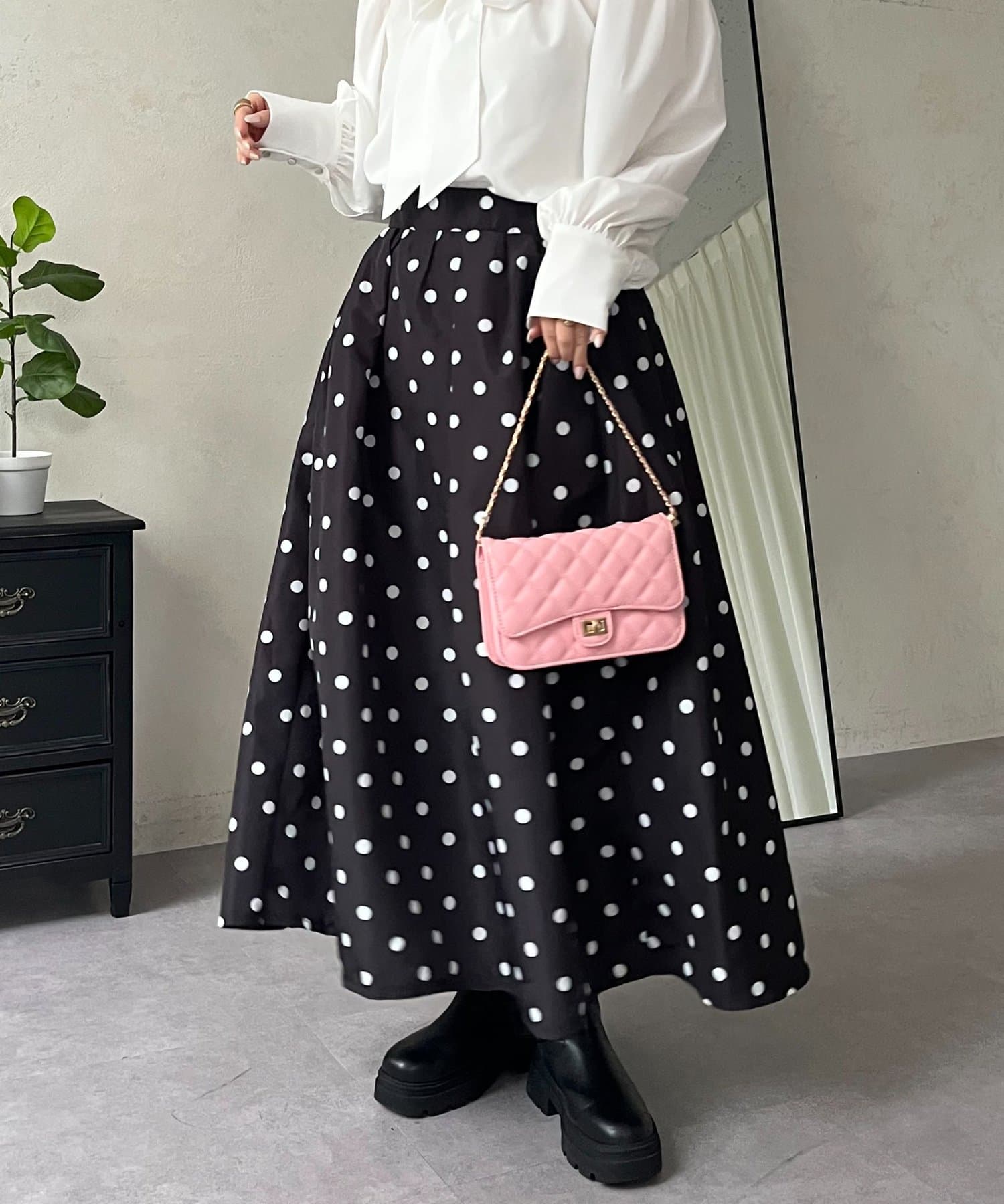 prose verse(プロズヴェール) 【ドット/ギンガム】ボリュームタフタフレアスカート