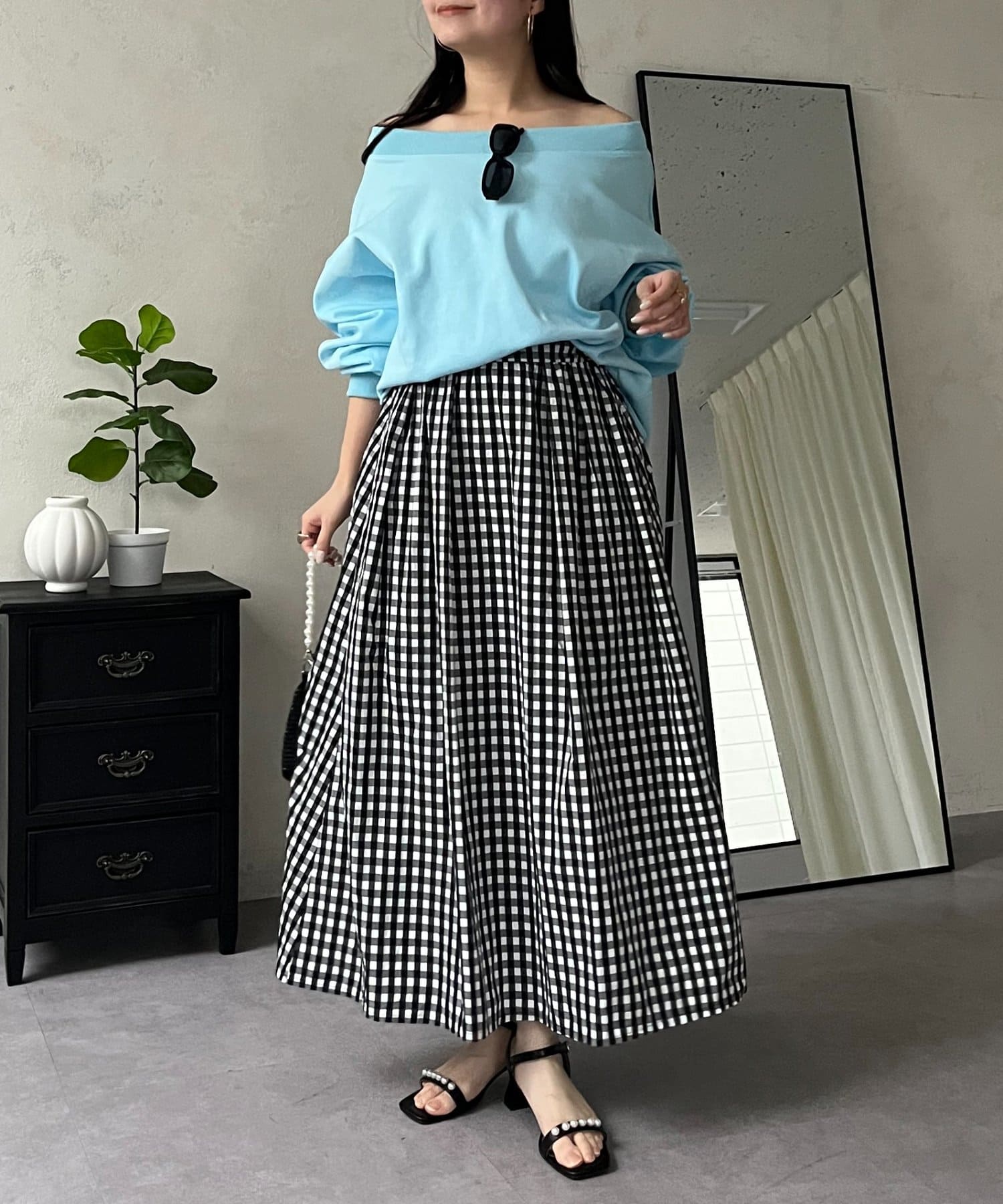 prose verse(プロズヴェール) 【ドット/ギンガム】ボリュームタフタフレアスカート