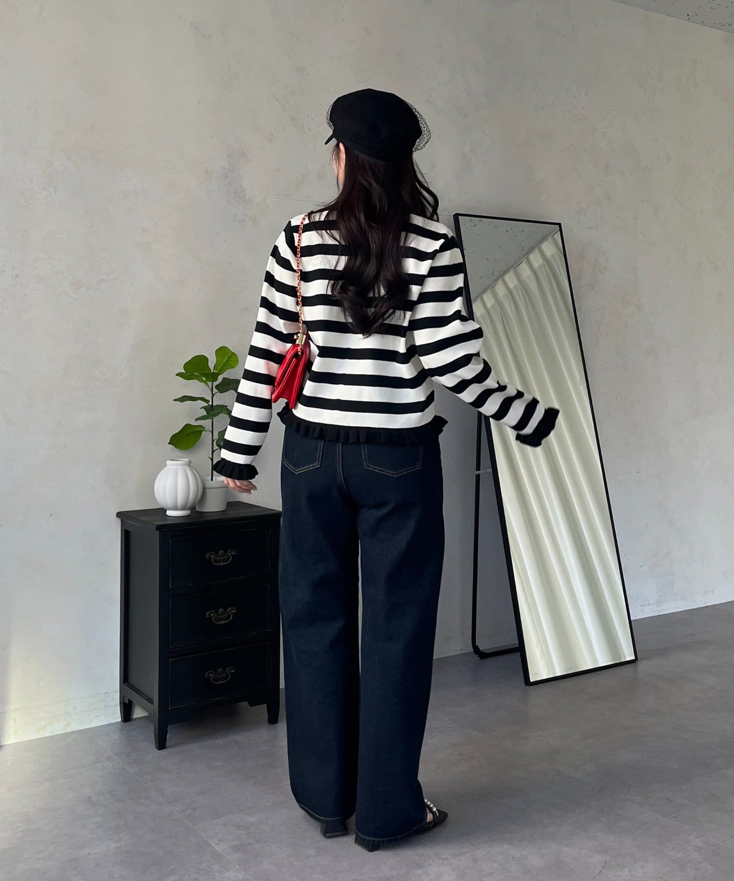 prose verse(プロズヴェール) 【MIO】調整ボタン付きストレートデニム