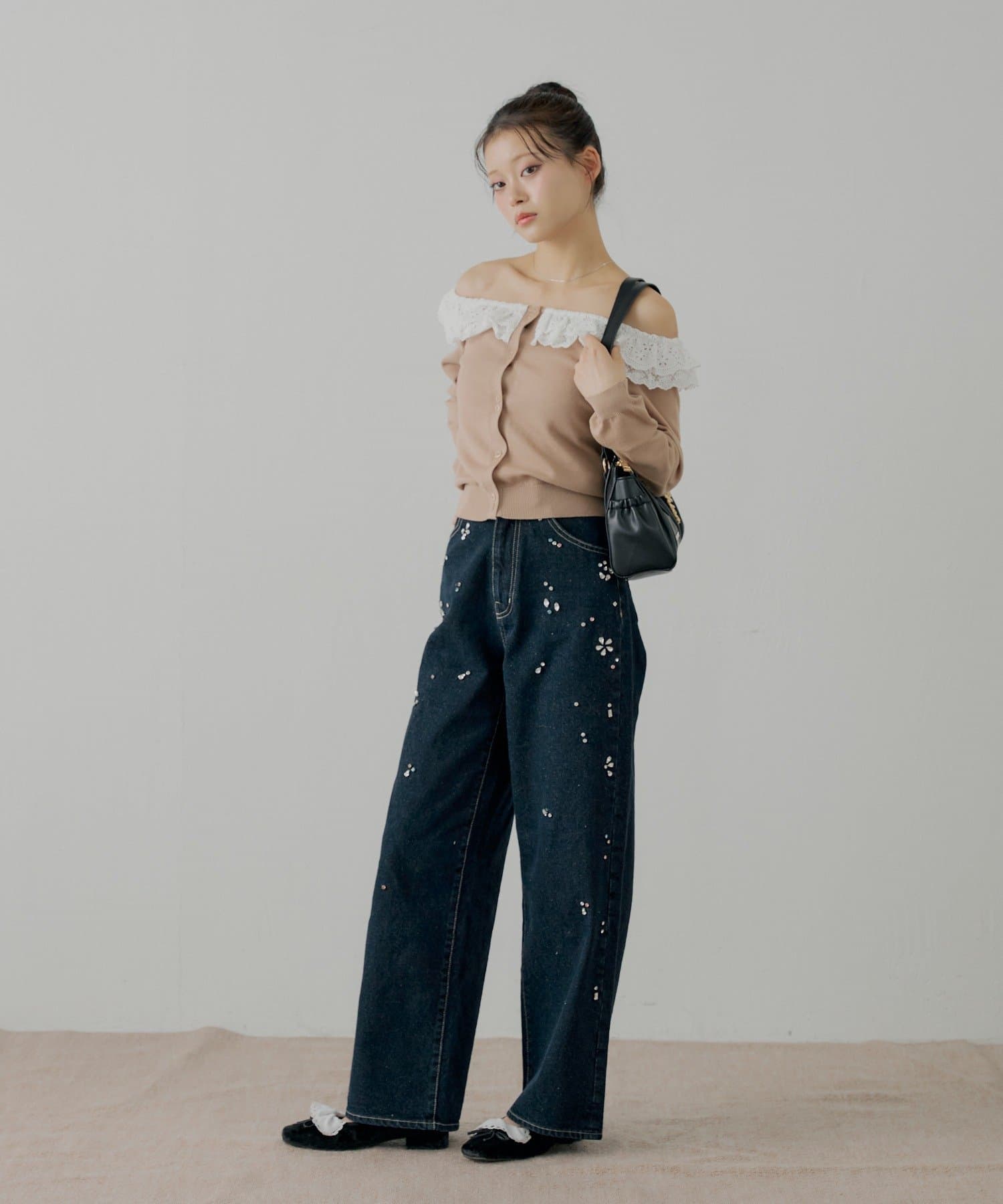 Chico(チコ) 【12/19(金)18時販売】レースティアードオフショルカーディガン