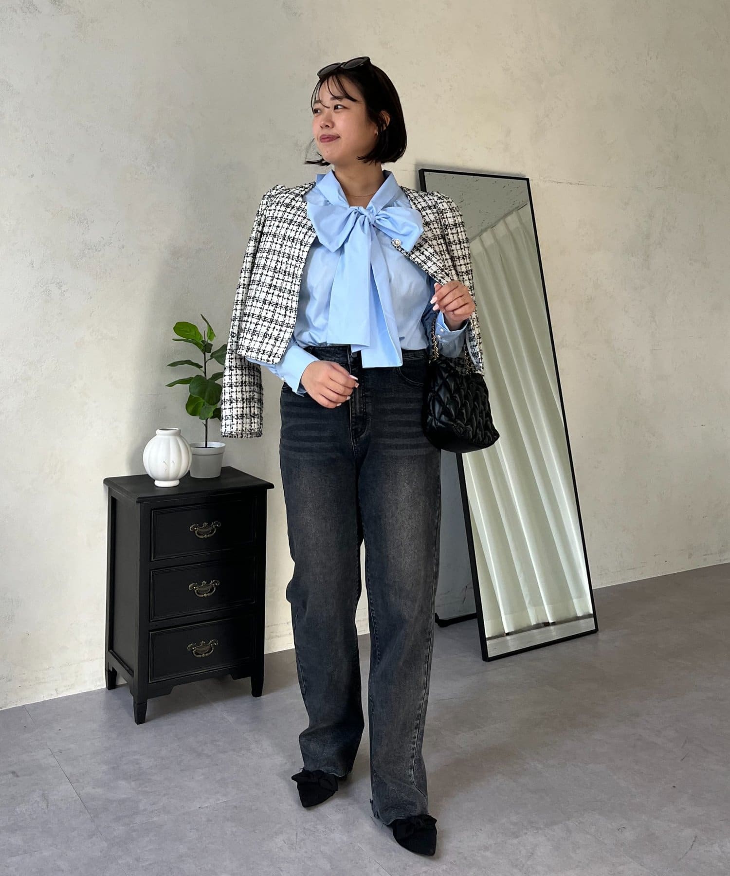 prose verse(プロズヴェール) 【SAPON】前後2WAYパフスリーブリボンタイブラウス