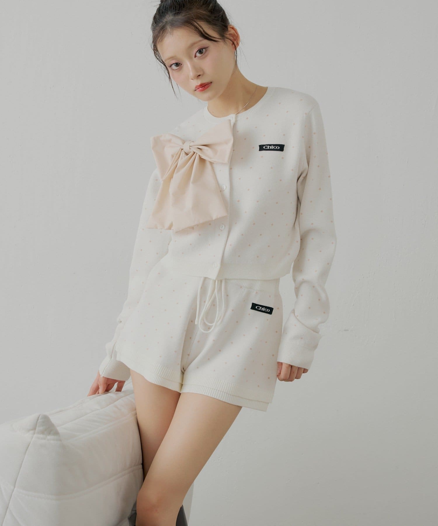 Chico(チコ) 【12/19(金)18時販売】【セットアップ対応】コンパクトニットショートパンツ