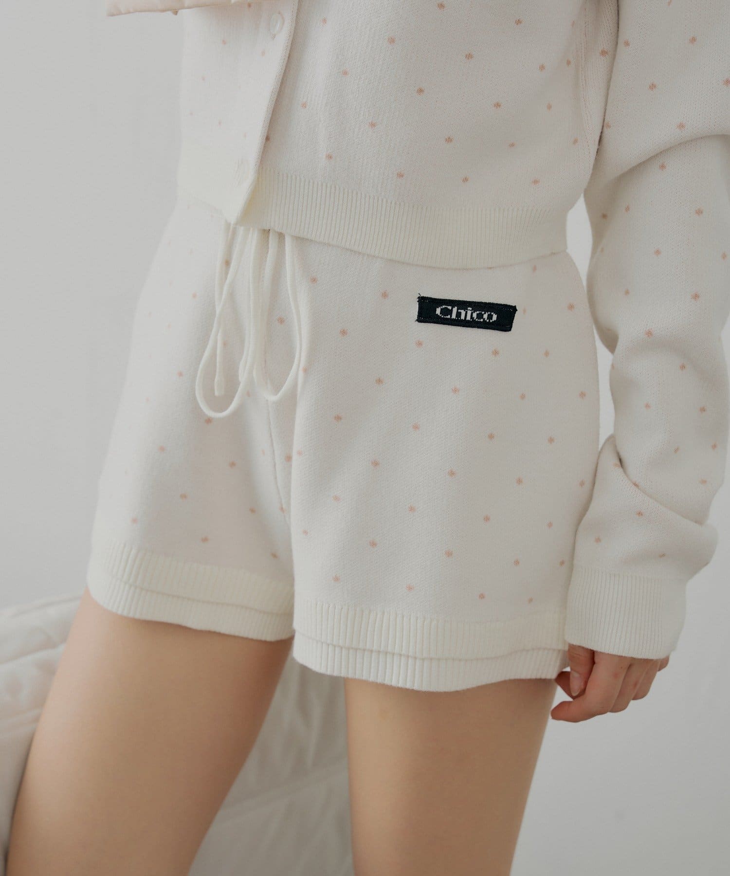 Chico(チコ) 【12/19(金)18時販売】【セットアップ対応】コンパクトニットショートパンツ