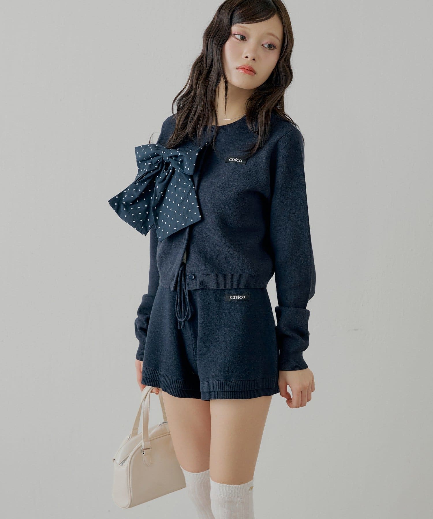 Chico(チコ) 【12/19(金)18時販売】【セットアップ対応】コンパクトニットショートパンツ