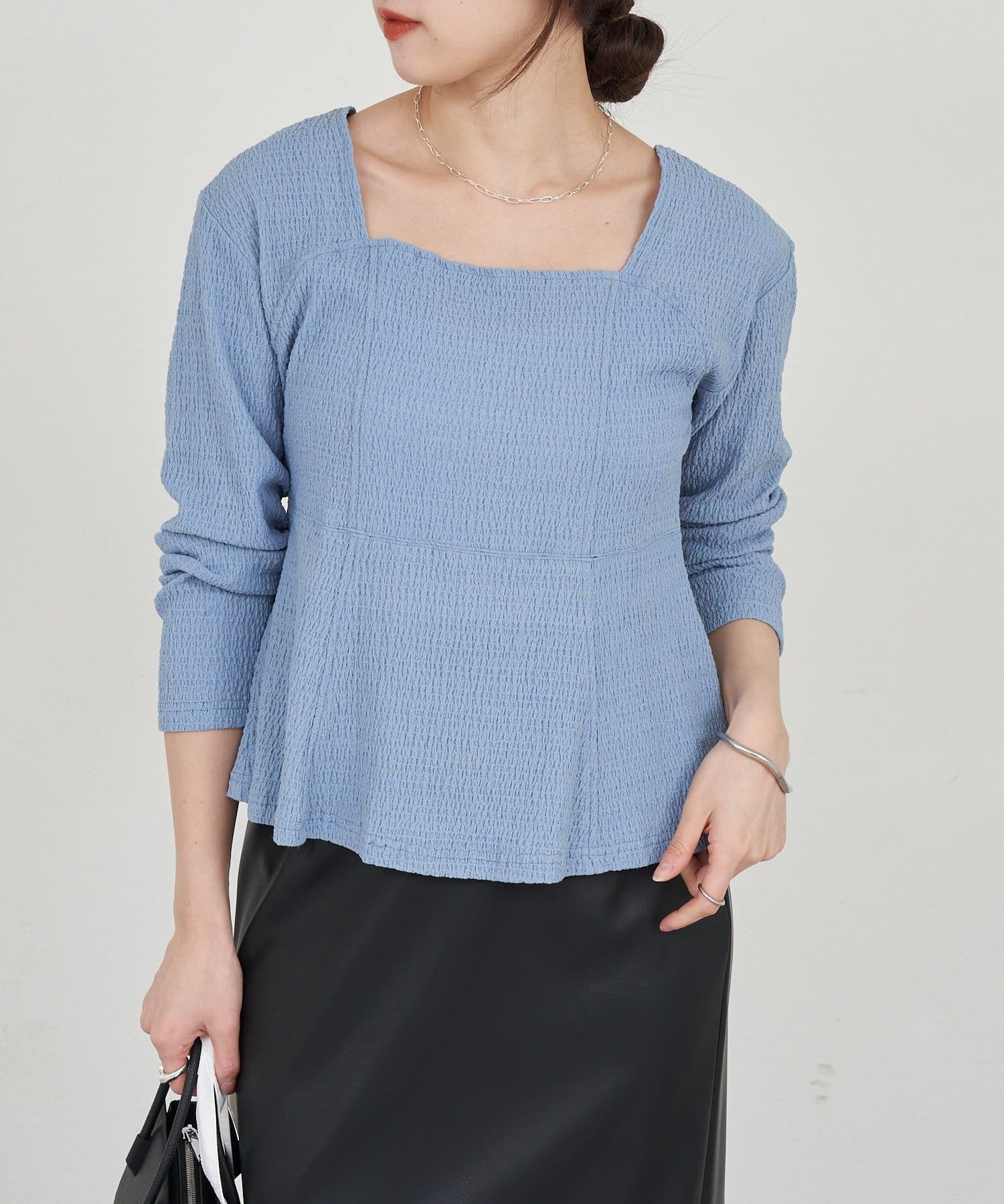 SHENERY(シーナリー) 【26SS予約】スクエアネックペプラムカットソー