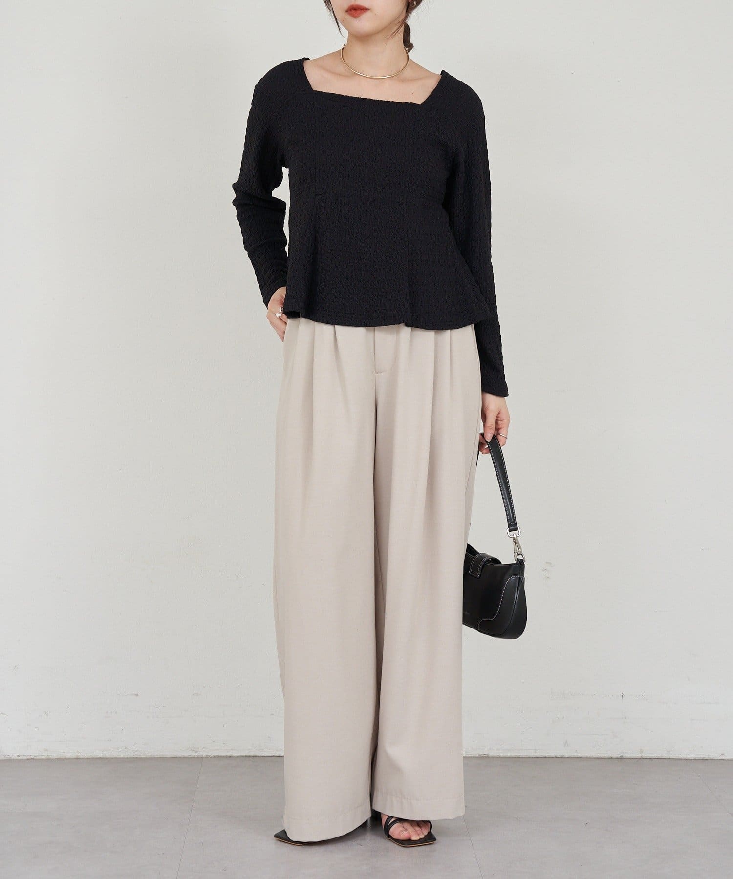 SHENERY(シーナリー) 【26SS予約】スクエアネックペプラムカットソー