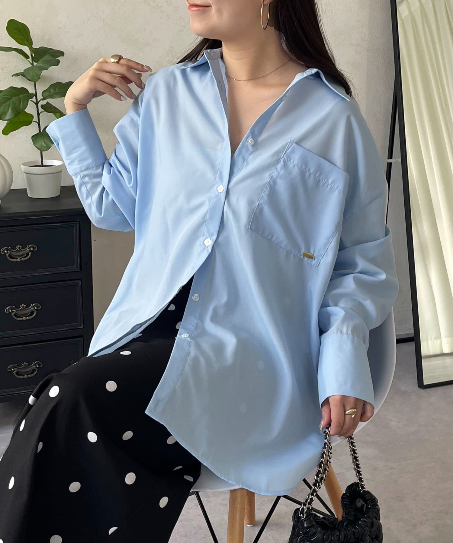 prose verse(プロズヴェール) ポケットメタルチャームオーバーサイズシャツ