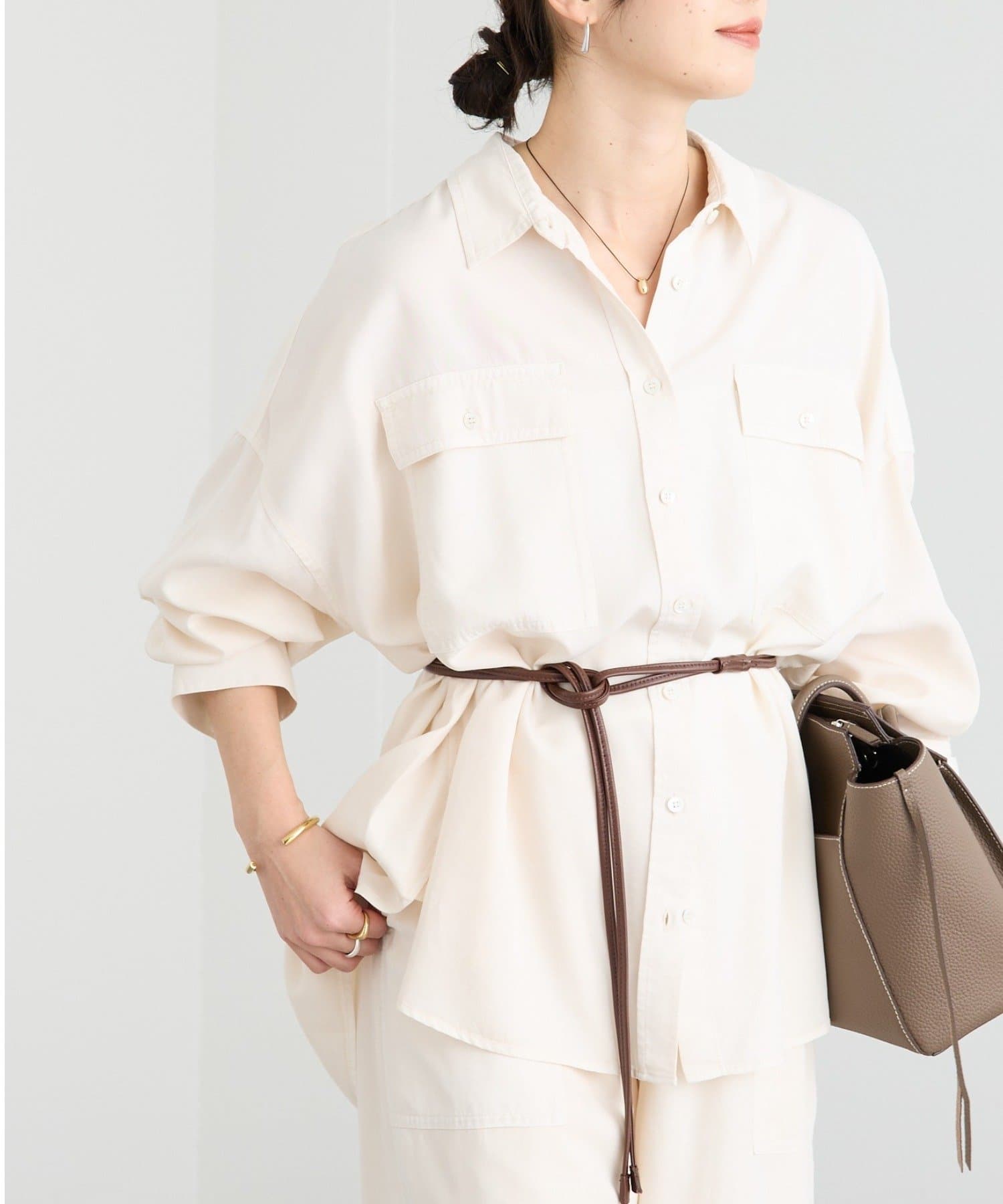 RIVE DROITE(リヴドロワ) 予約【セットアップ可/新色追加】ガーメントダイワイドシャツ/2月下旬お届け予定