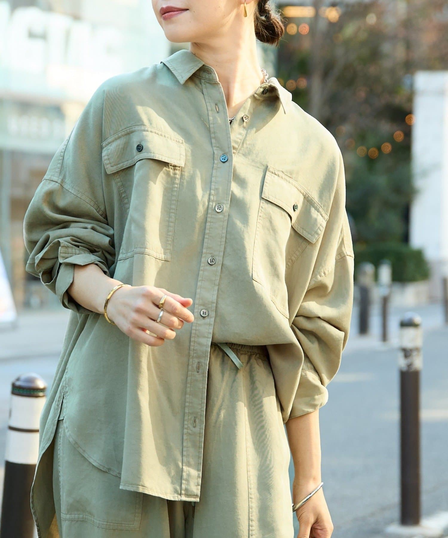 RIVE DROITE(リヴドロワ) 予約【セットアップ可/新色追加】ガーメントダイワイドシャツ/2月下旬お届け予定