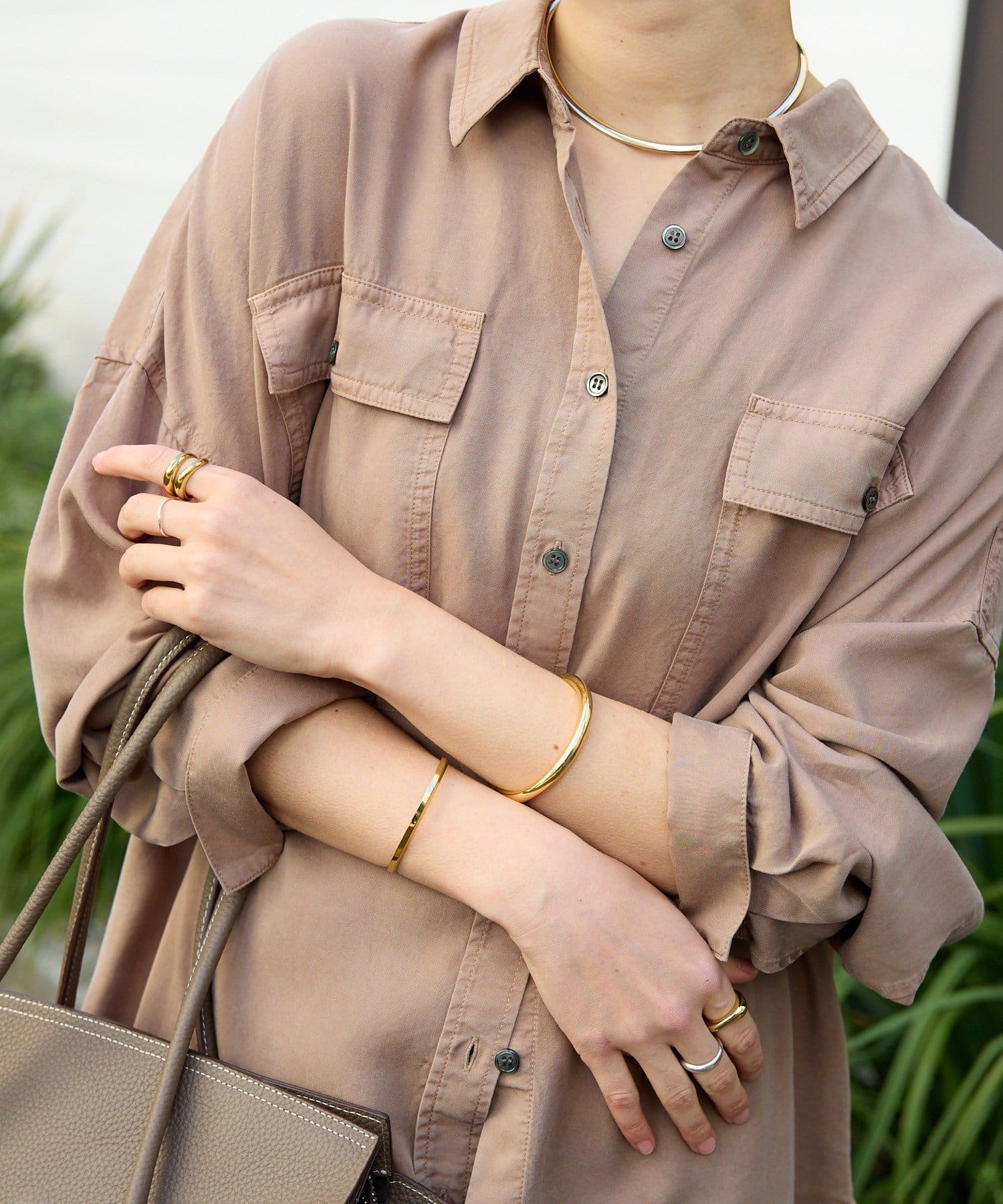 RIVE DROITE(リヴドロワ) 予約【セットアップ可/新色追加】ガーメントダイワイドシャツ/2月下旬お届け予定