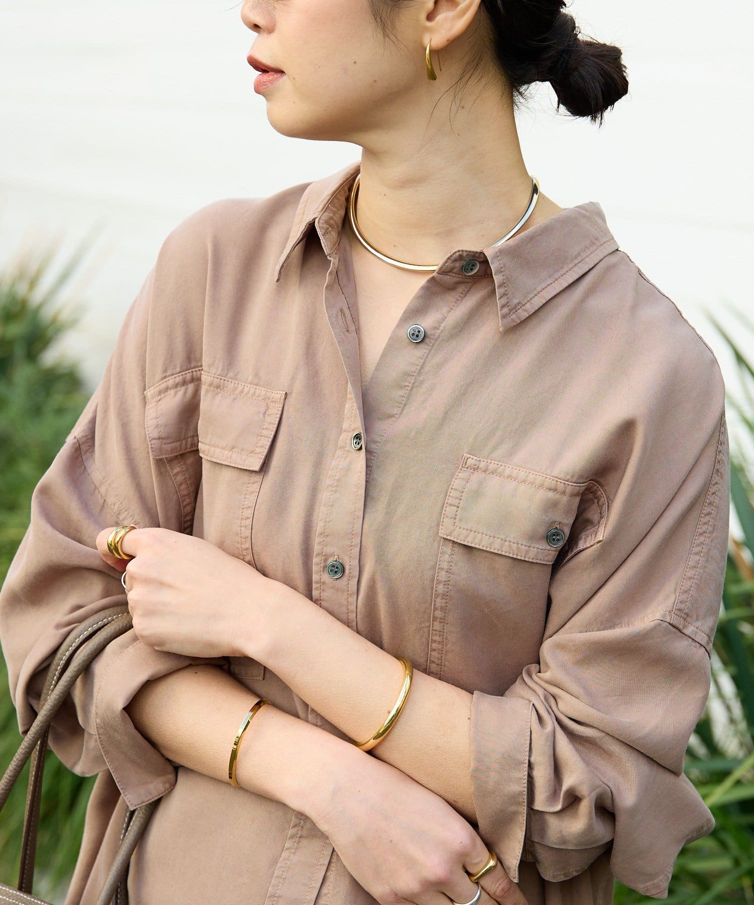 RIVE DROITE(リヴドロワ) 予約【セットアップ可/新色追加】ガーメントダイワイドシャツ/2月下旬お届け予定