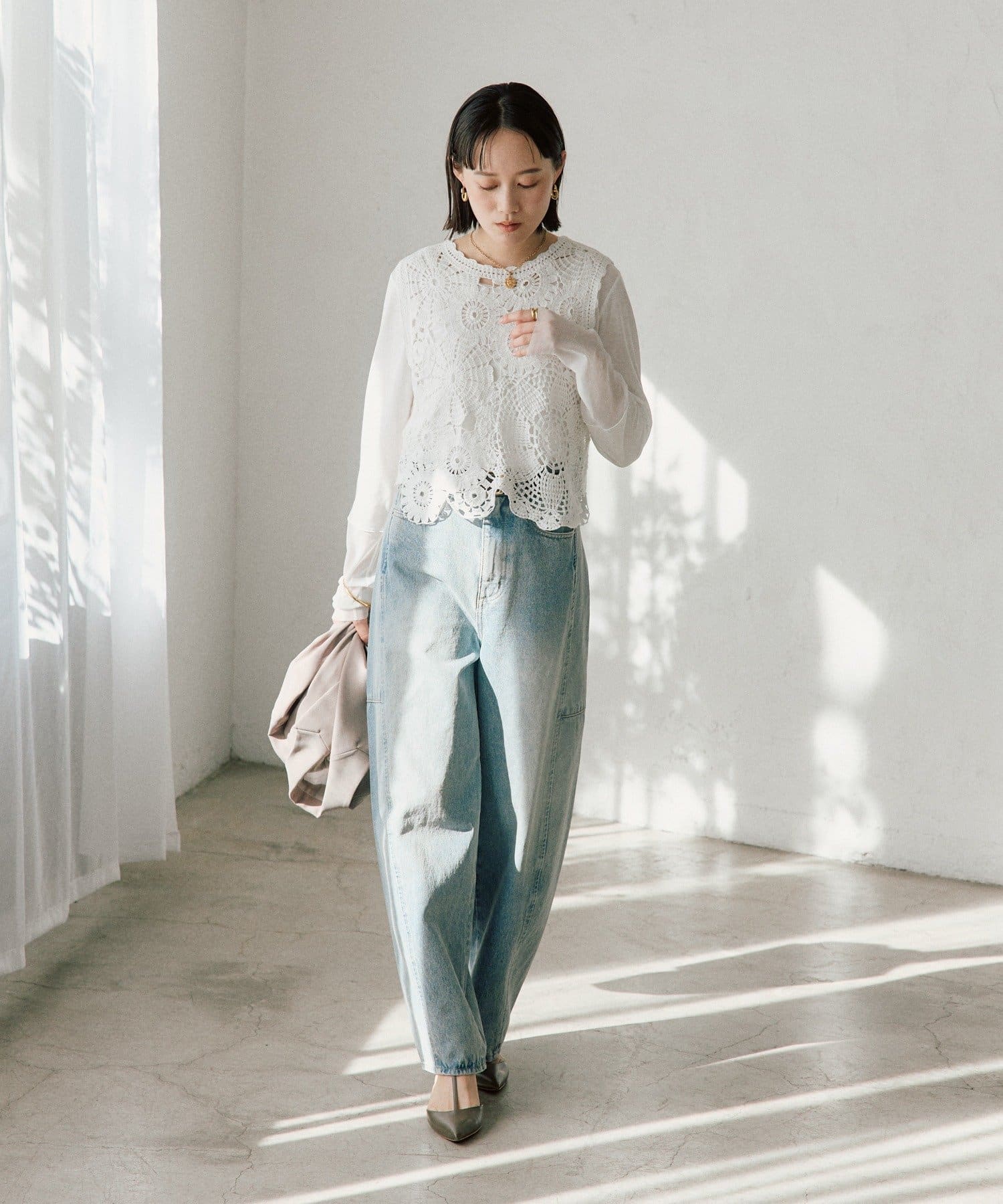 RIVE DROITE(リヴドロワ) 【トレンド感ある着こなしに】ソフトバレルデニム