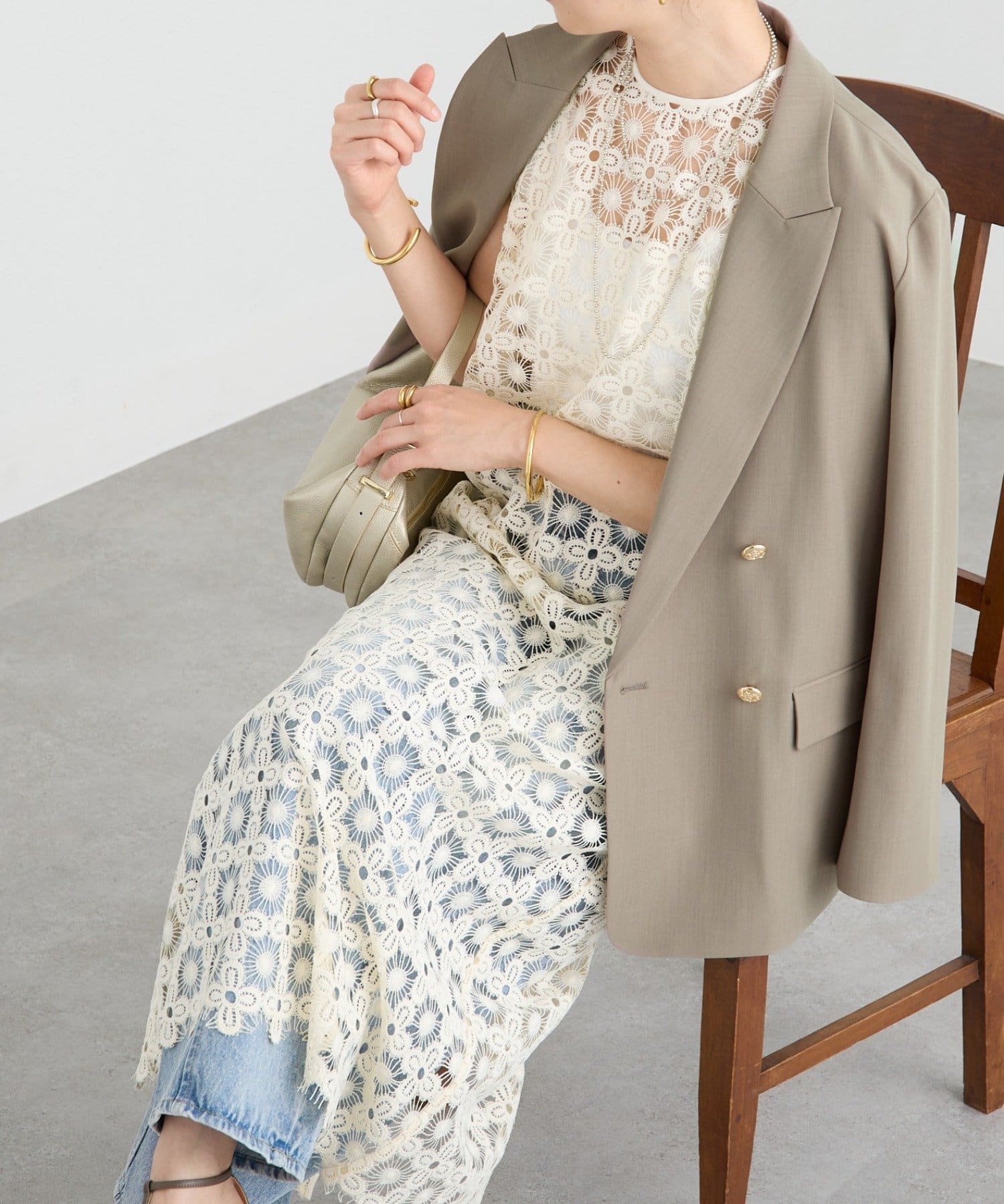 RIVE DROITE(リヴドロワ) 予約【着映え】レイヤードレースワンピース