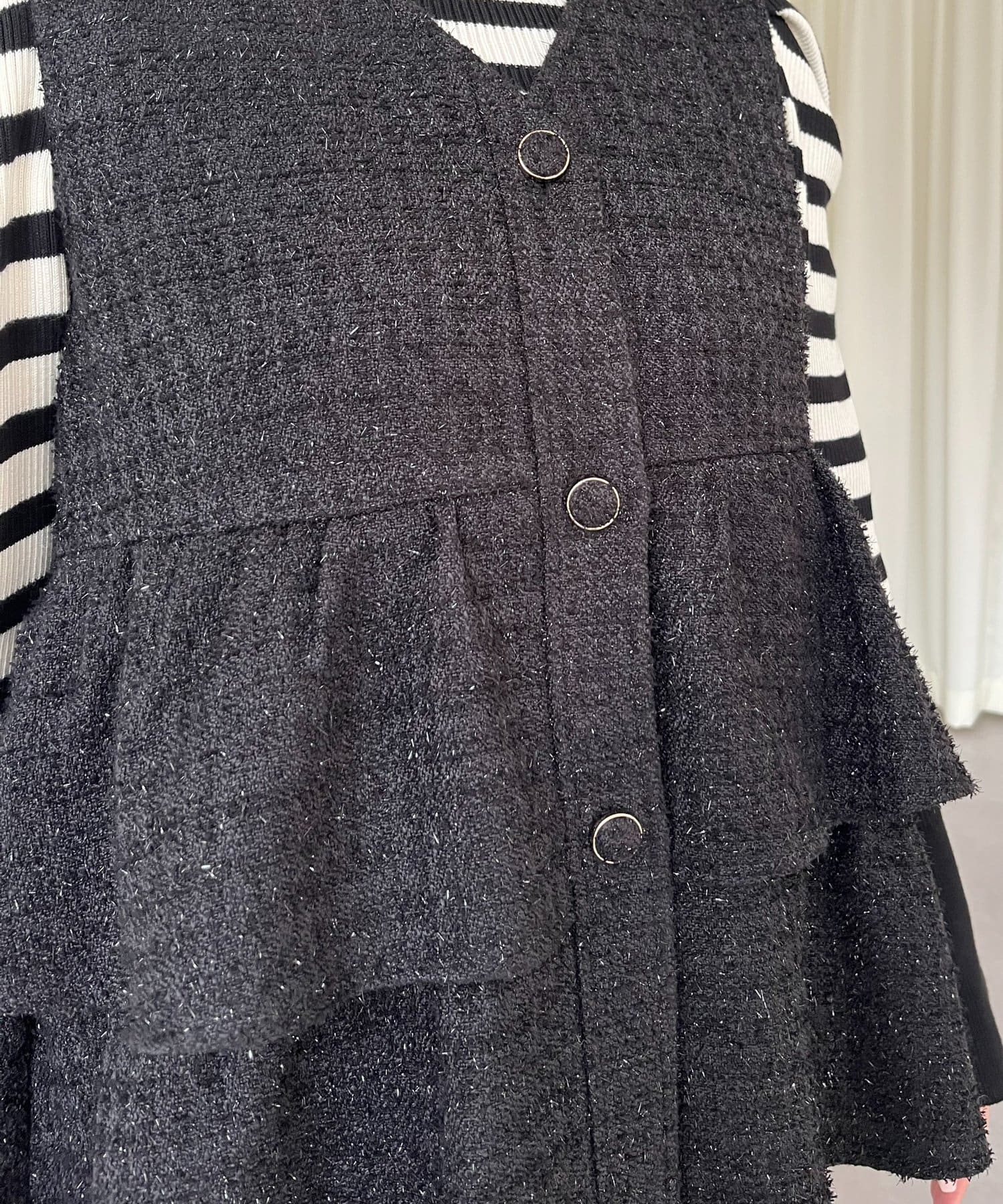 prose verse(プロズヴェール) 【SAPON】3WAYティアードフリルツイードジレ