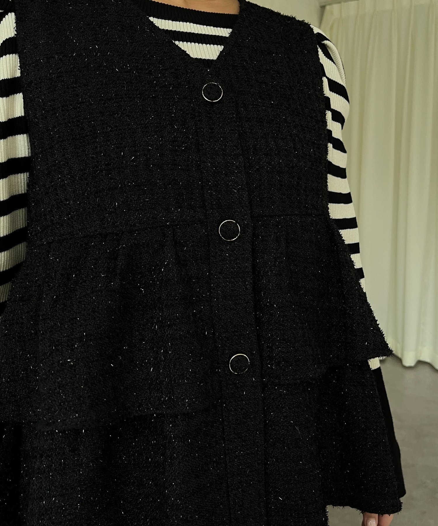 prose verse(プロズヴェール) 【SAPON】3WAYティアードフリルツイードジレ