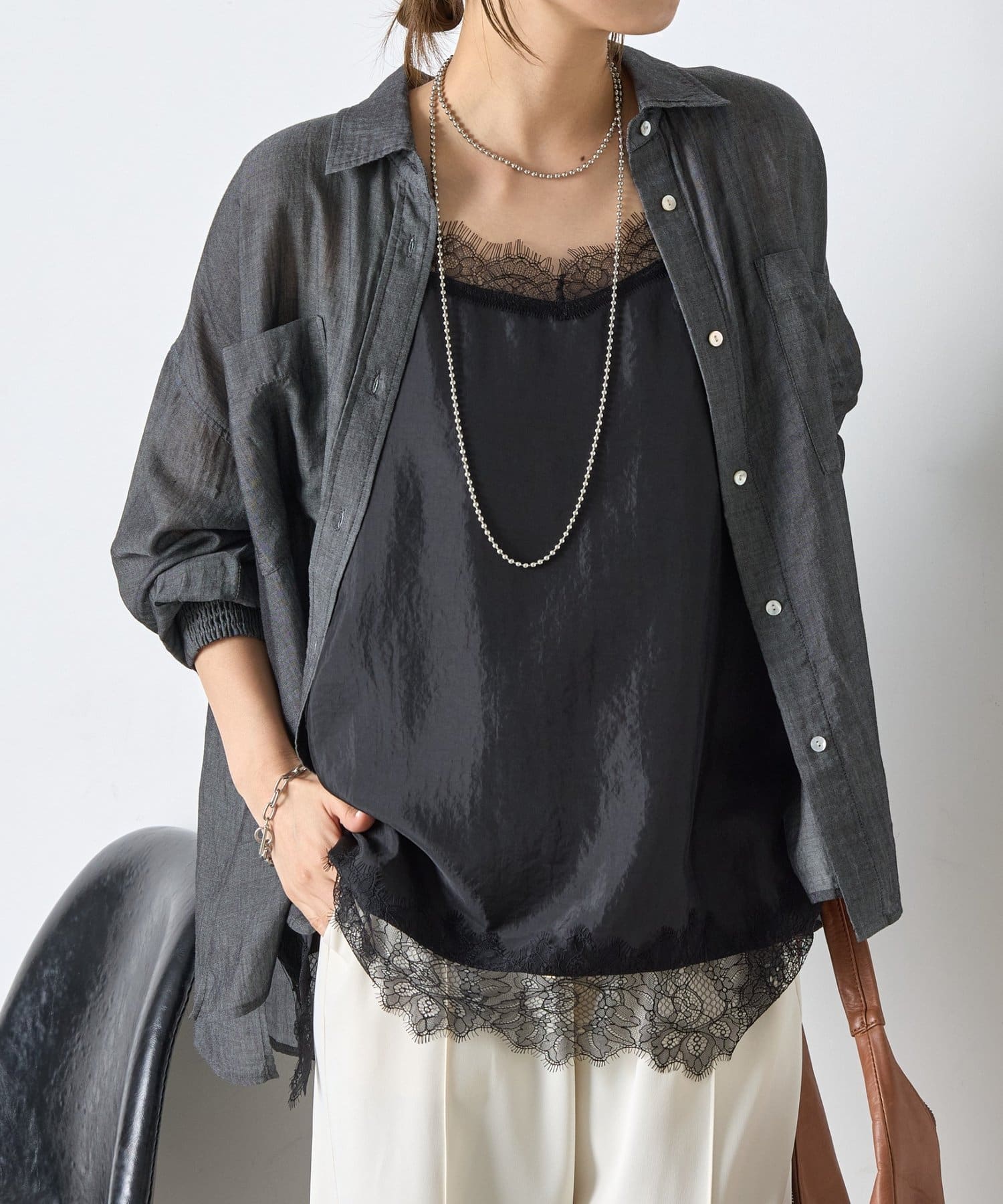 Jena　espace merveilleux(ジェナ　エスパスメルヴェイユ) 【シンプルコーデを格上げ】レースキャミソール