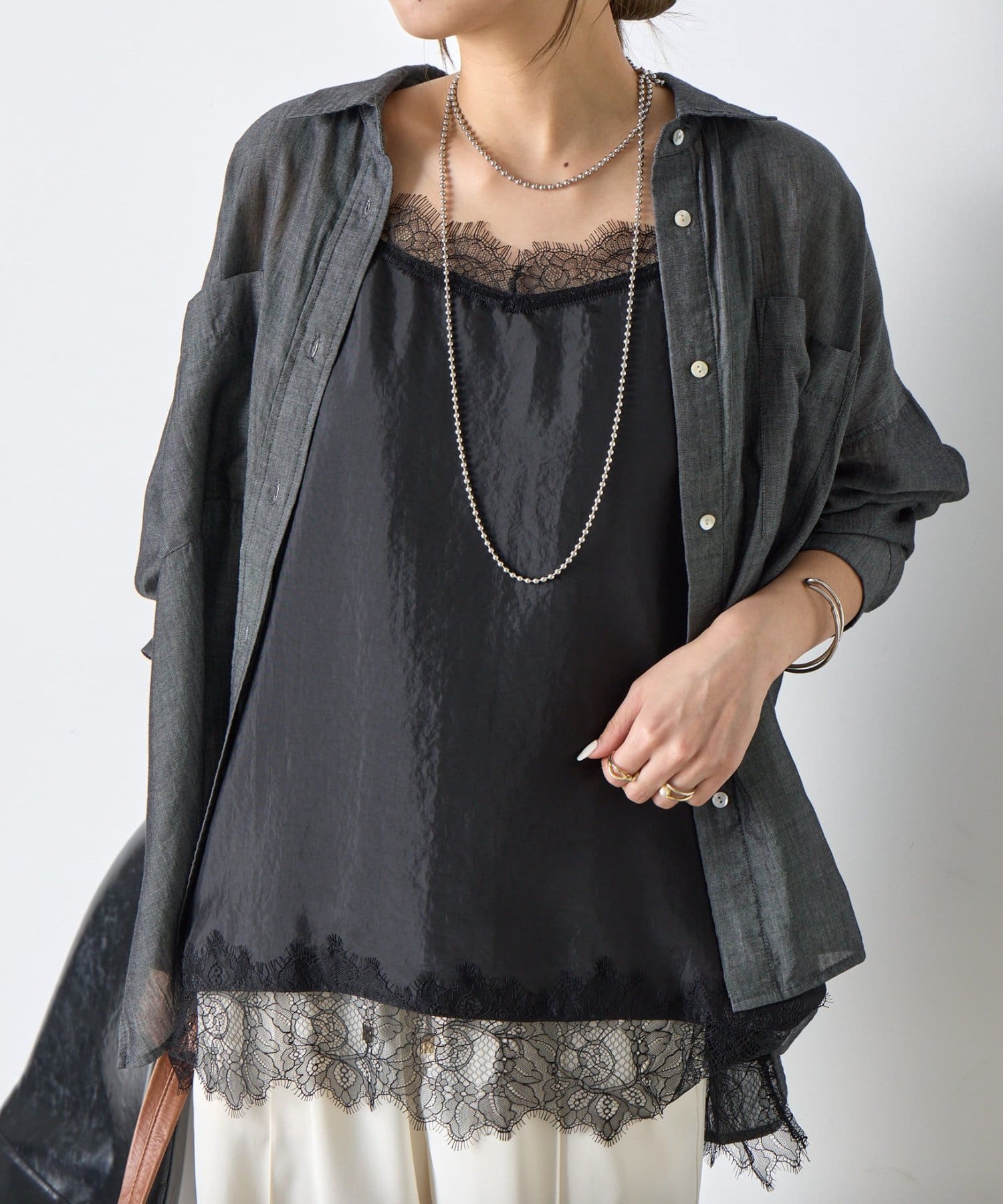 Jena　espace merveilleux(ジェナ　エスパスメルヴェイユ) 【シンプルコーデを格上げ】レースキャミソール