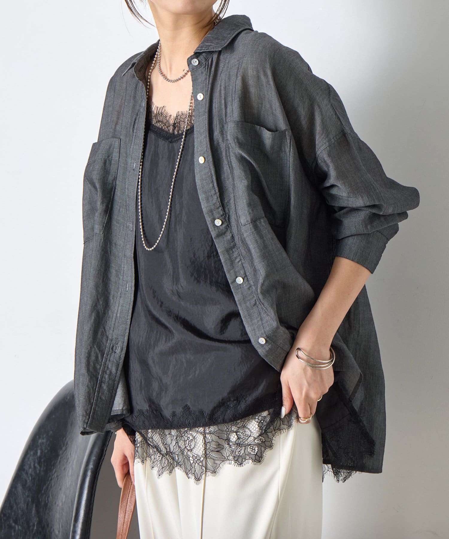 Jena　espace merveilleux(ジェナ　エスパスメルヴェイユ) 【シンプルコーデを格上げ】レースキャミソール