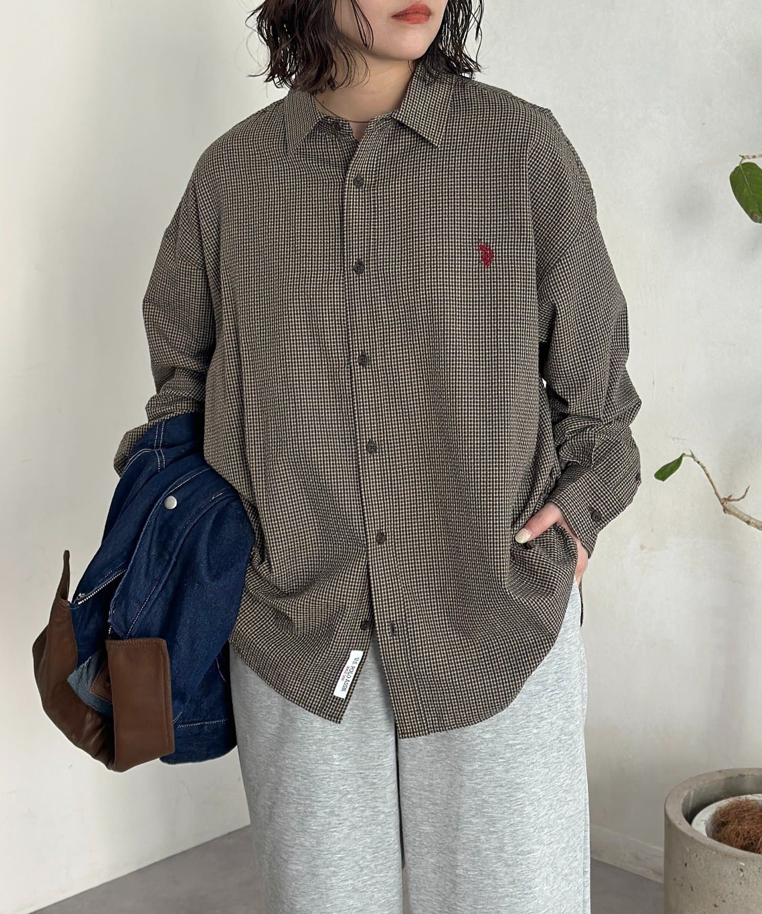 CPCM(シーピーシーエム) 【U.S. POLO ASSN.】シアサッカー長袖シャツ