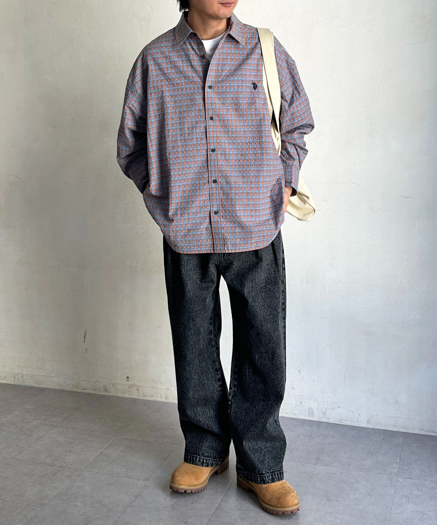 CPCM(シーピーシーエム) 【U.S. POLO ASSN.】シアサッカー長袖シャツ