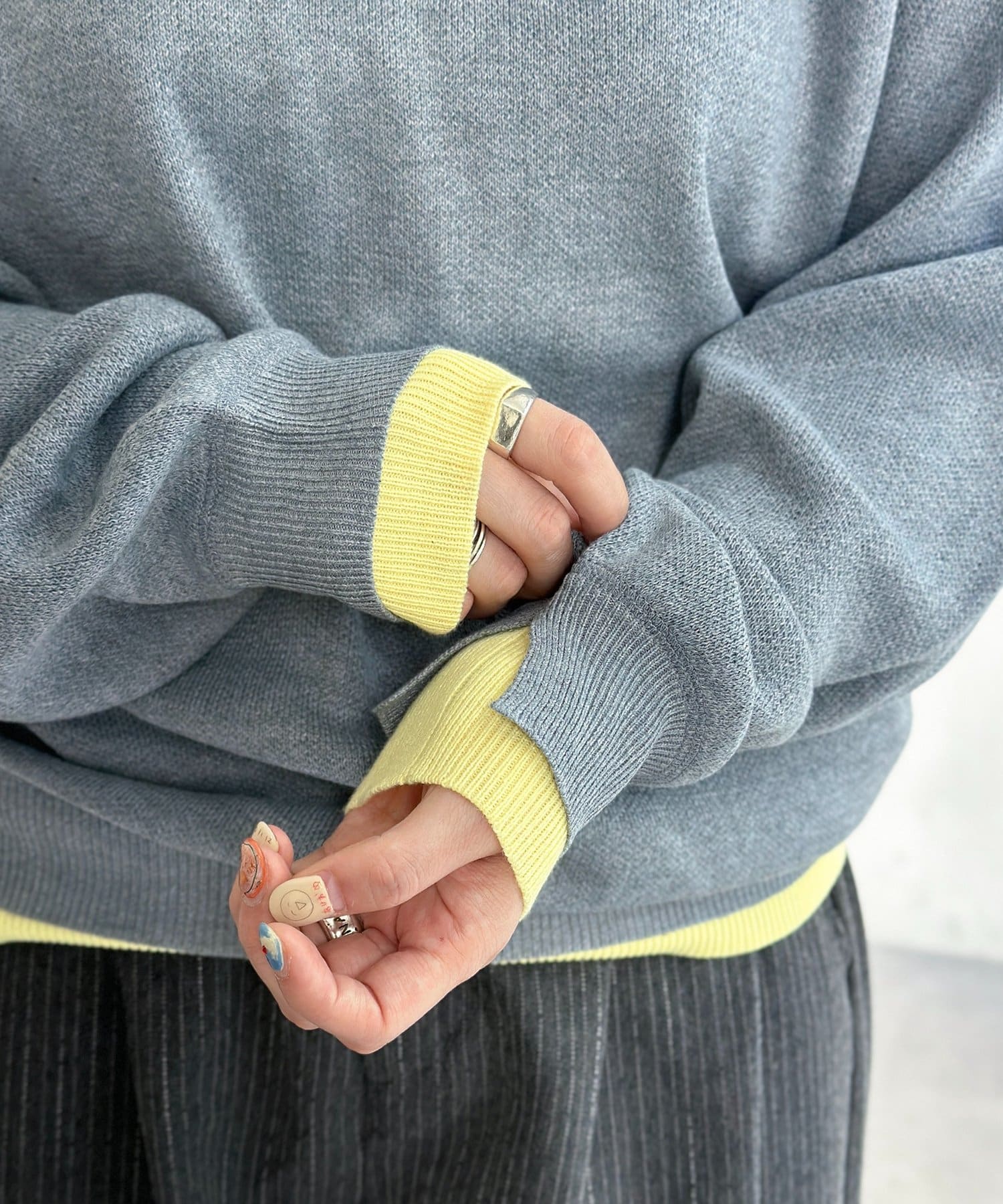 CPCM(シーピーシーエム) 【U.S. POLO ASSN.】配色レイヤークルーニット