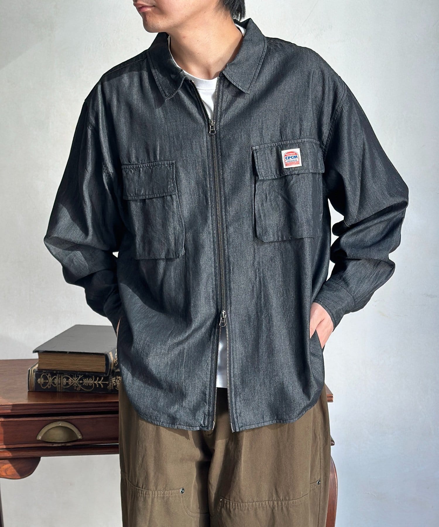 CPCM(シーピーシーエム) デニムジップシャツ