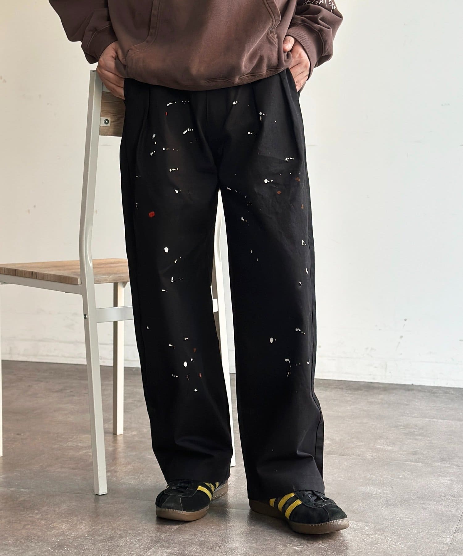 CPCM(シーピーシーエム) 古着ライクペイントワイドパンツ