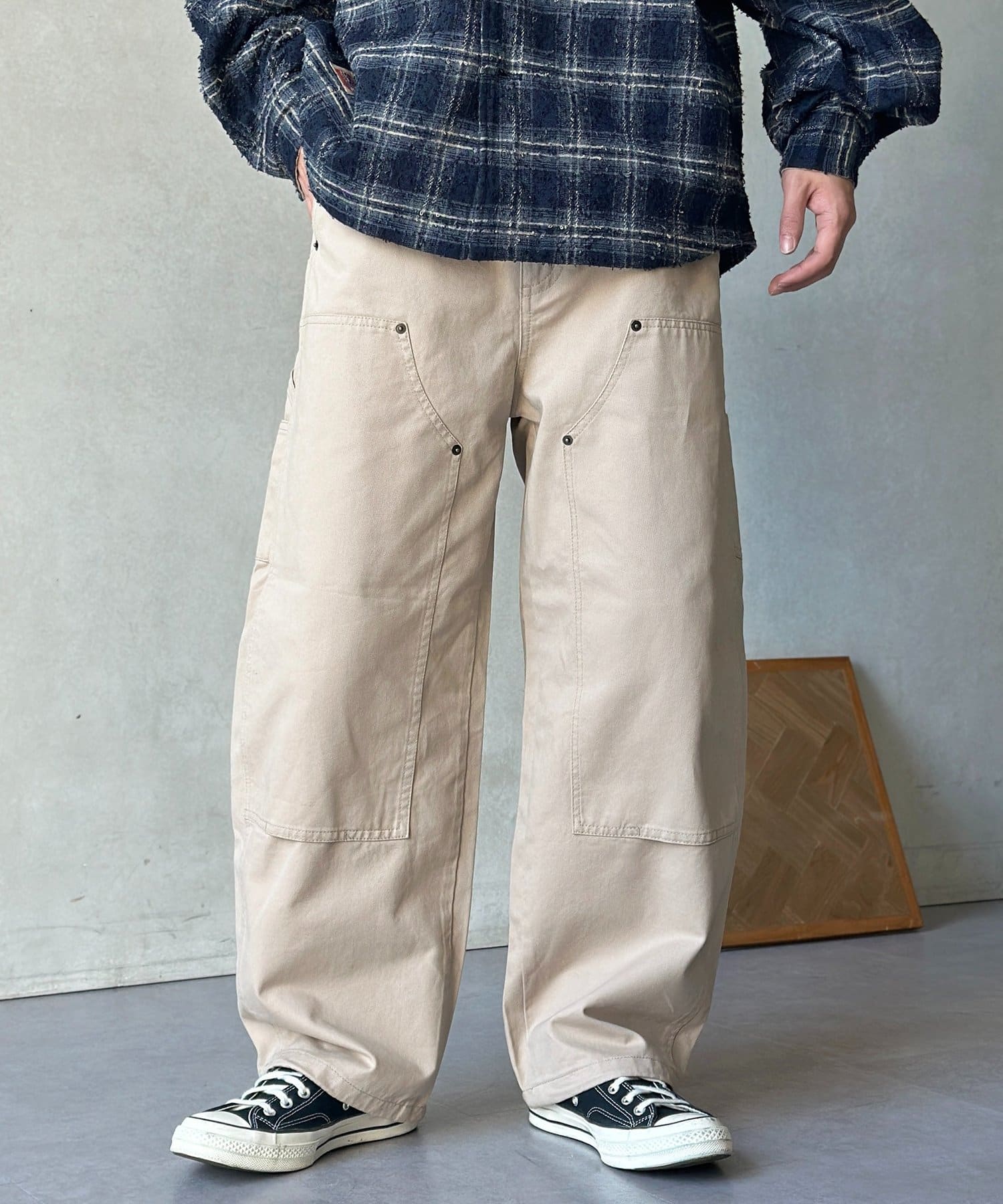 CPCM(シーピーシーエム) ダブルニーカーブペインターパンツ