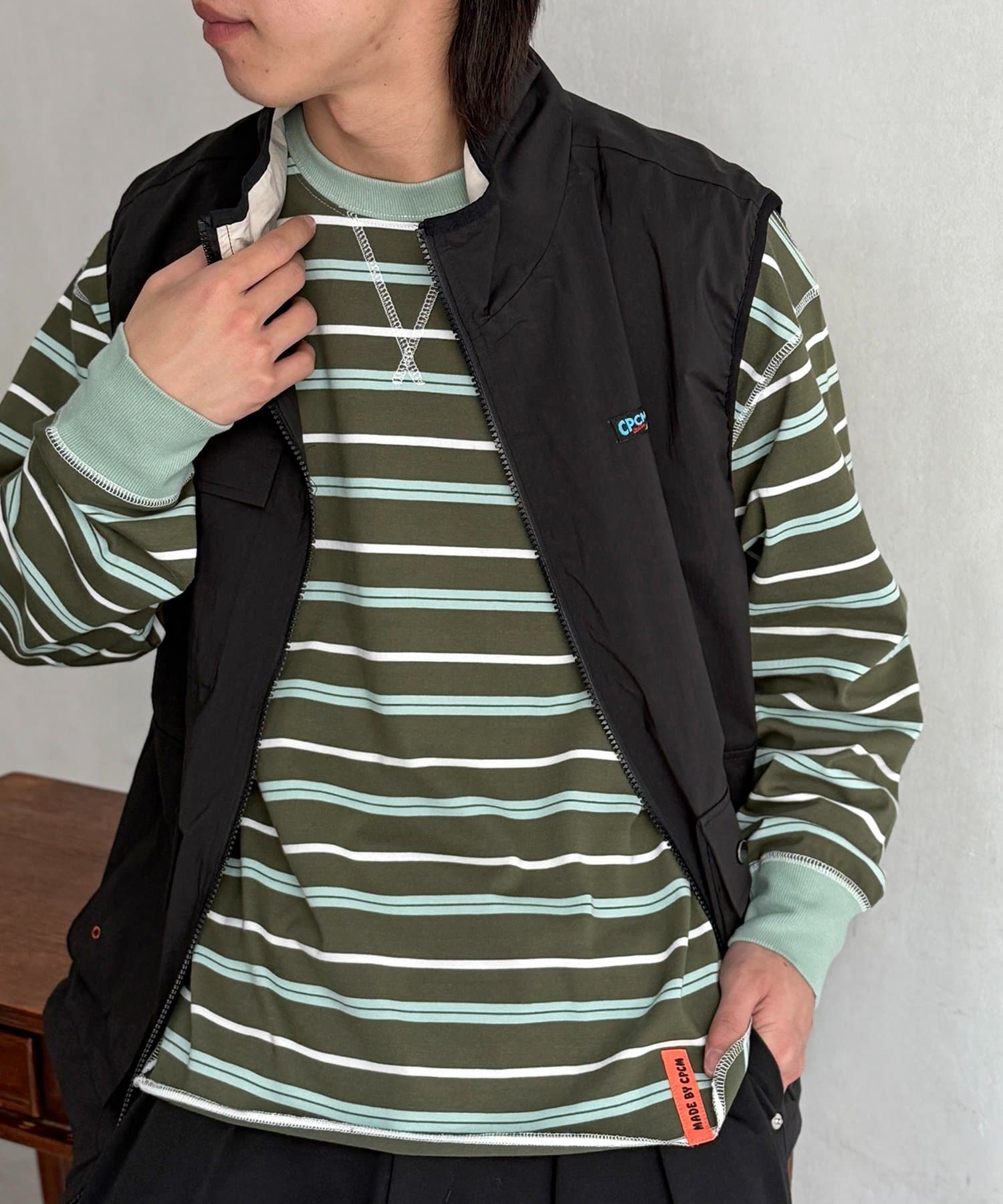 CPCM(シーピーシーエム) レイヤードボーダーロンT