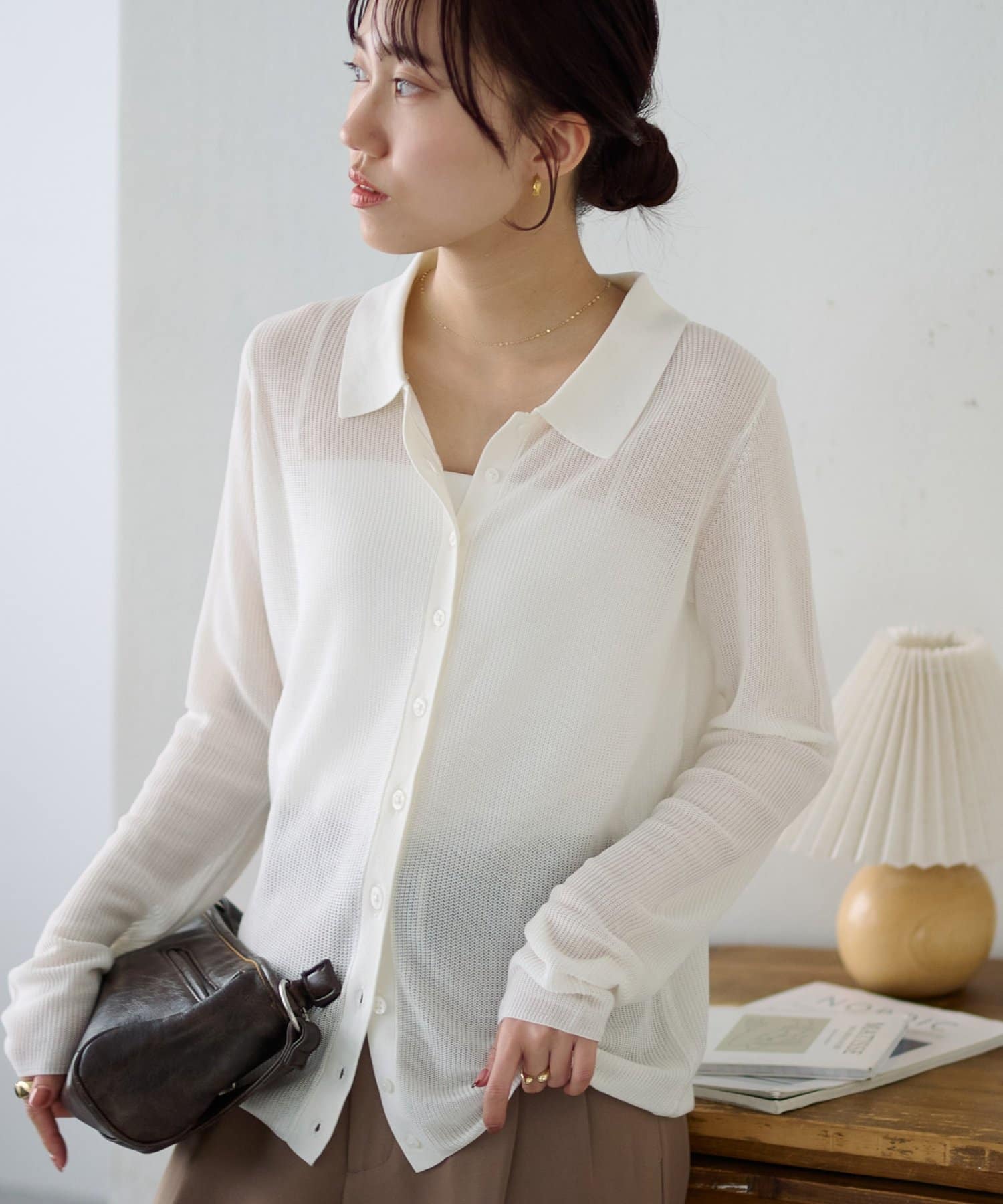 DISCOAT(ディスコート) 【SS先行予約】畦衿付きカーディガン《WEB限定カラーあり》