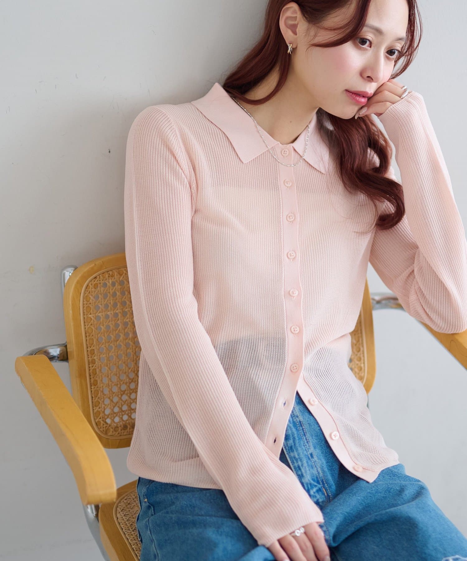 DISCOAT(ディスコート) 【SS先行予約】畦衿付きカーディガン《WEB限定カラーあり》