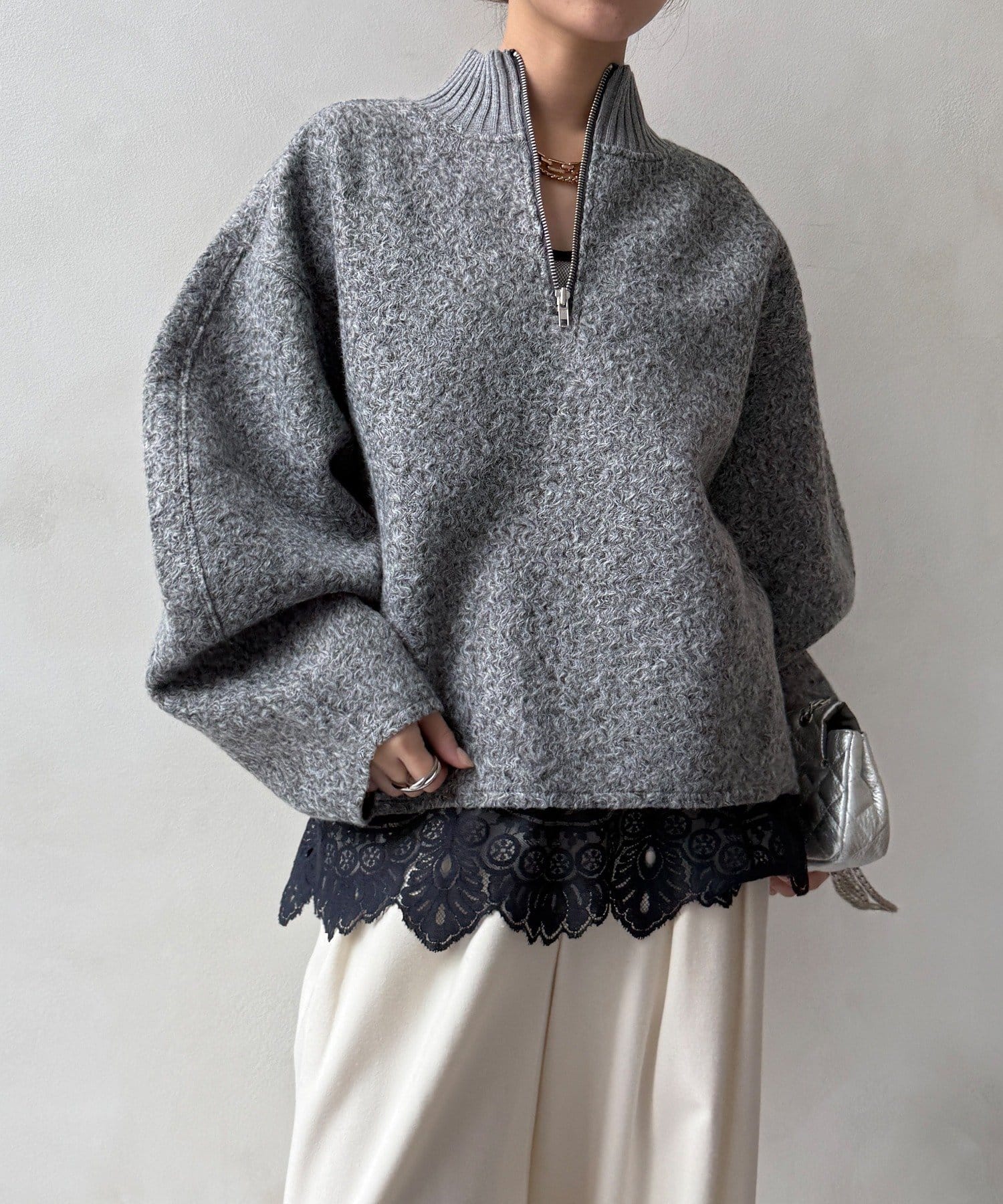 OUTLET(アウトレット) 【DouDou】ハーフジッププードルプルオーバー