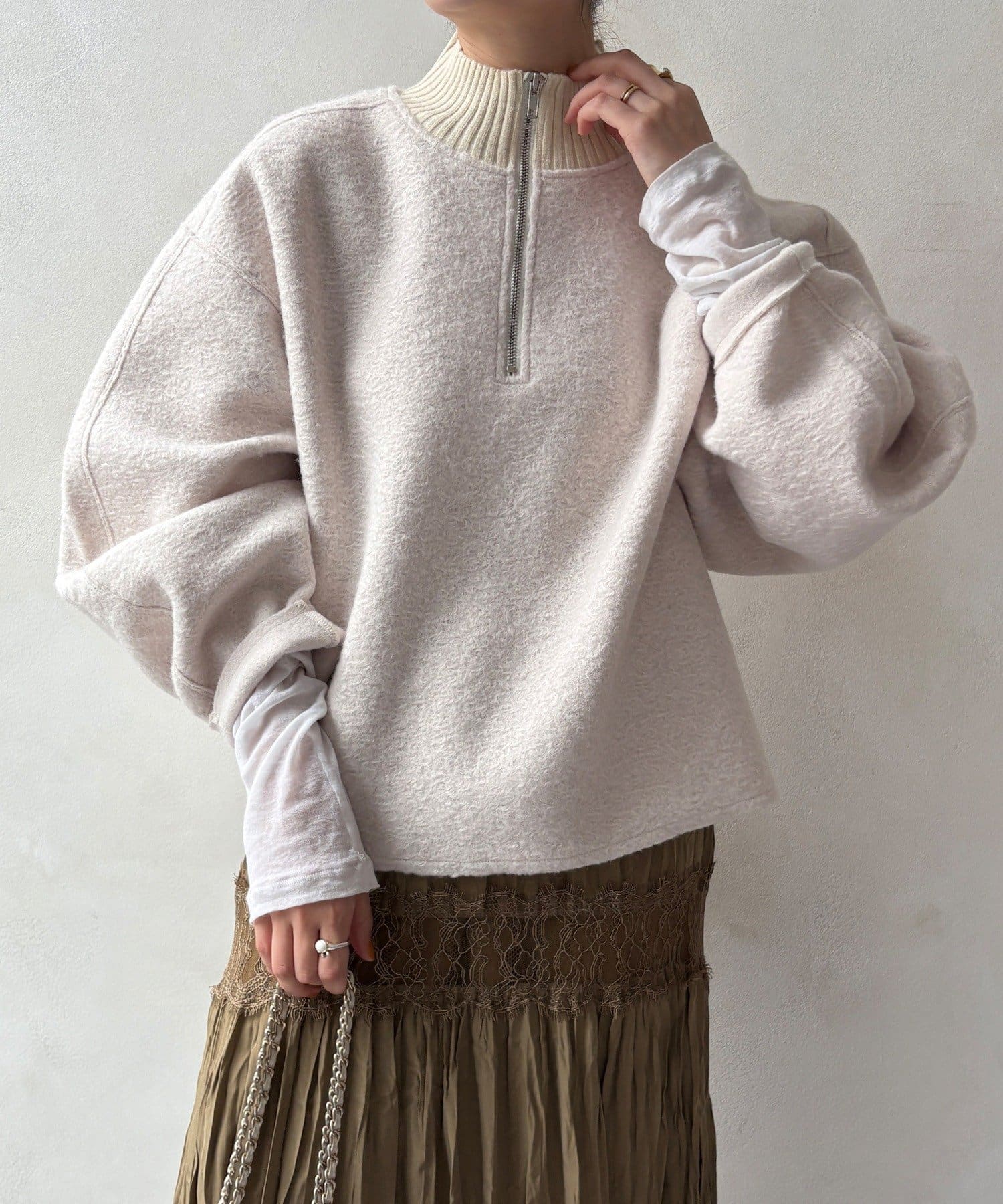 OUTLET(アウトレット) 【DouDou】ハーフジッププードルプルオーバー