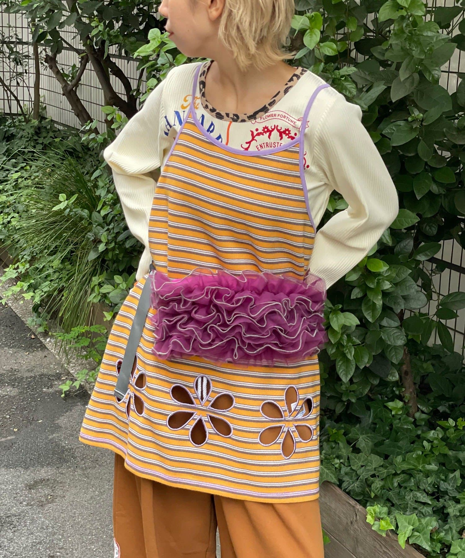 OUTLET(アウトレット) 【Ciaopanic】H.Sボーダーフラワーカットキャミチュニック