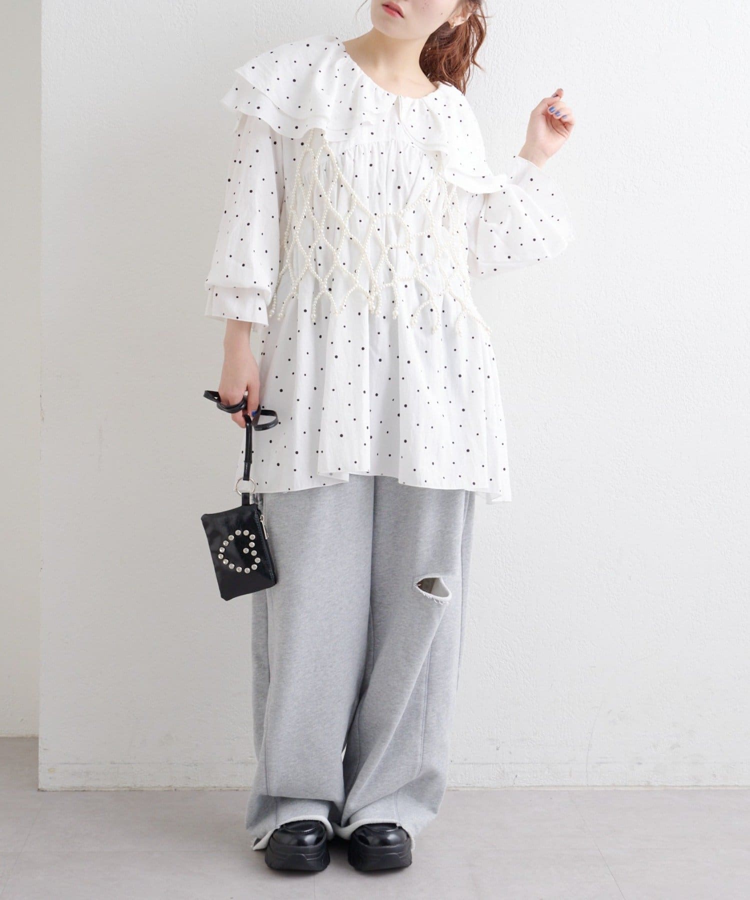 OUTLET(アウトレット) 【w closet】リボンスウェットパンツ