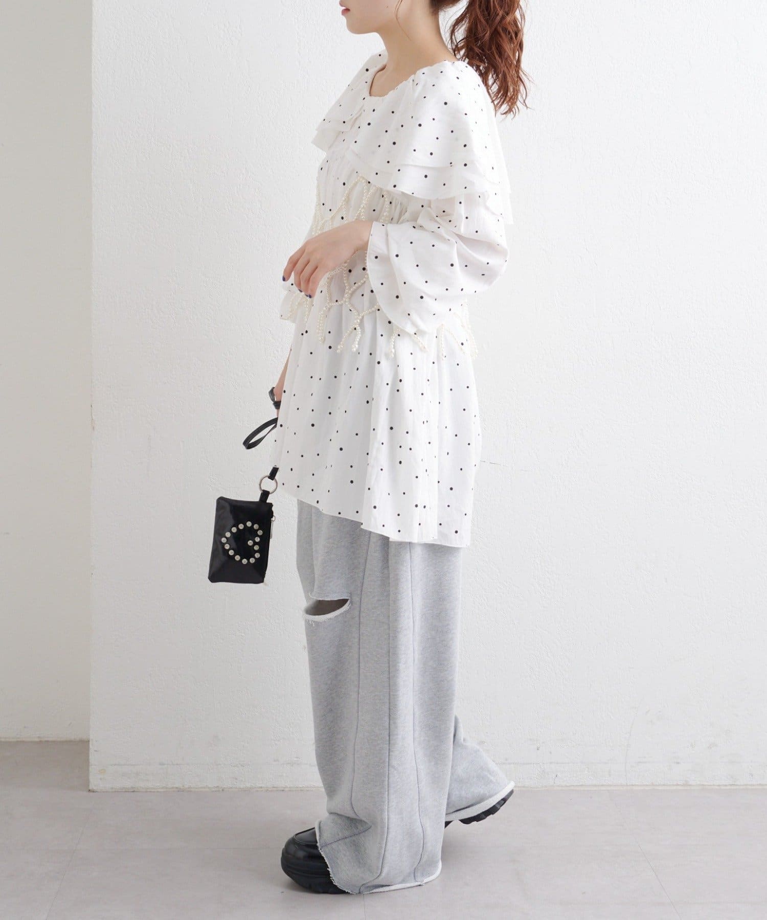 OUTLET(アウトレット) 【w closet】リボンスウェットパンツ